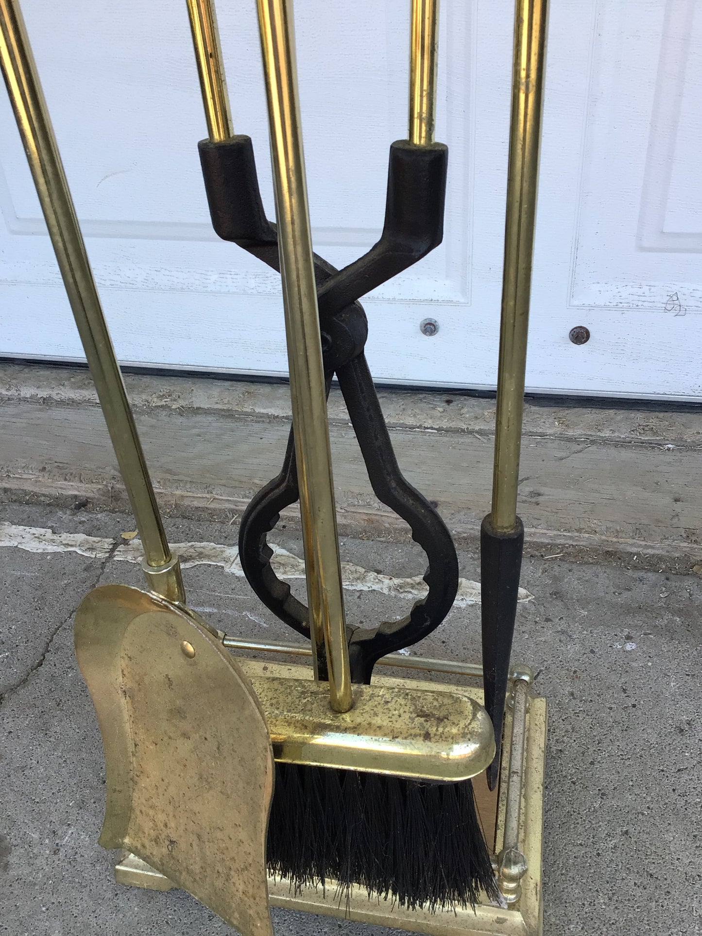 Vintage Brass Fireplace Tool Set