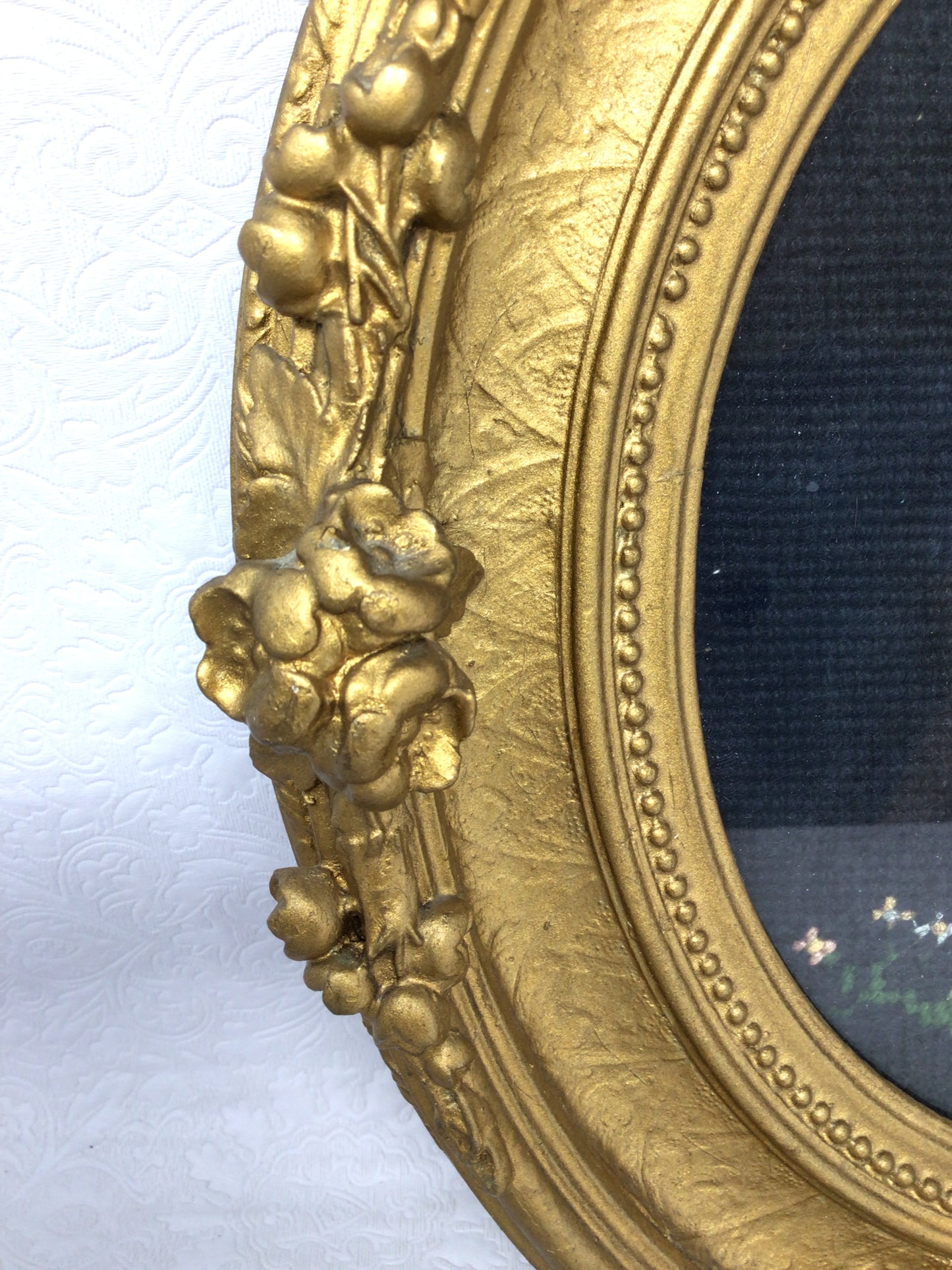 Gold Framed Needlepoint of a Man