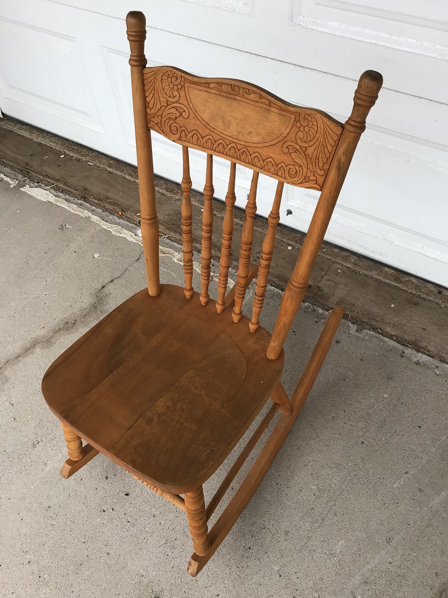 Carved Wood Rocking Chair