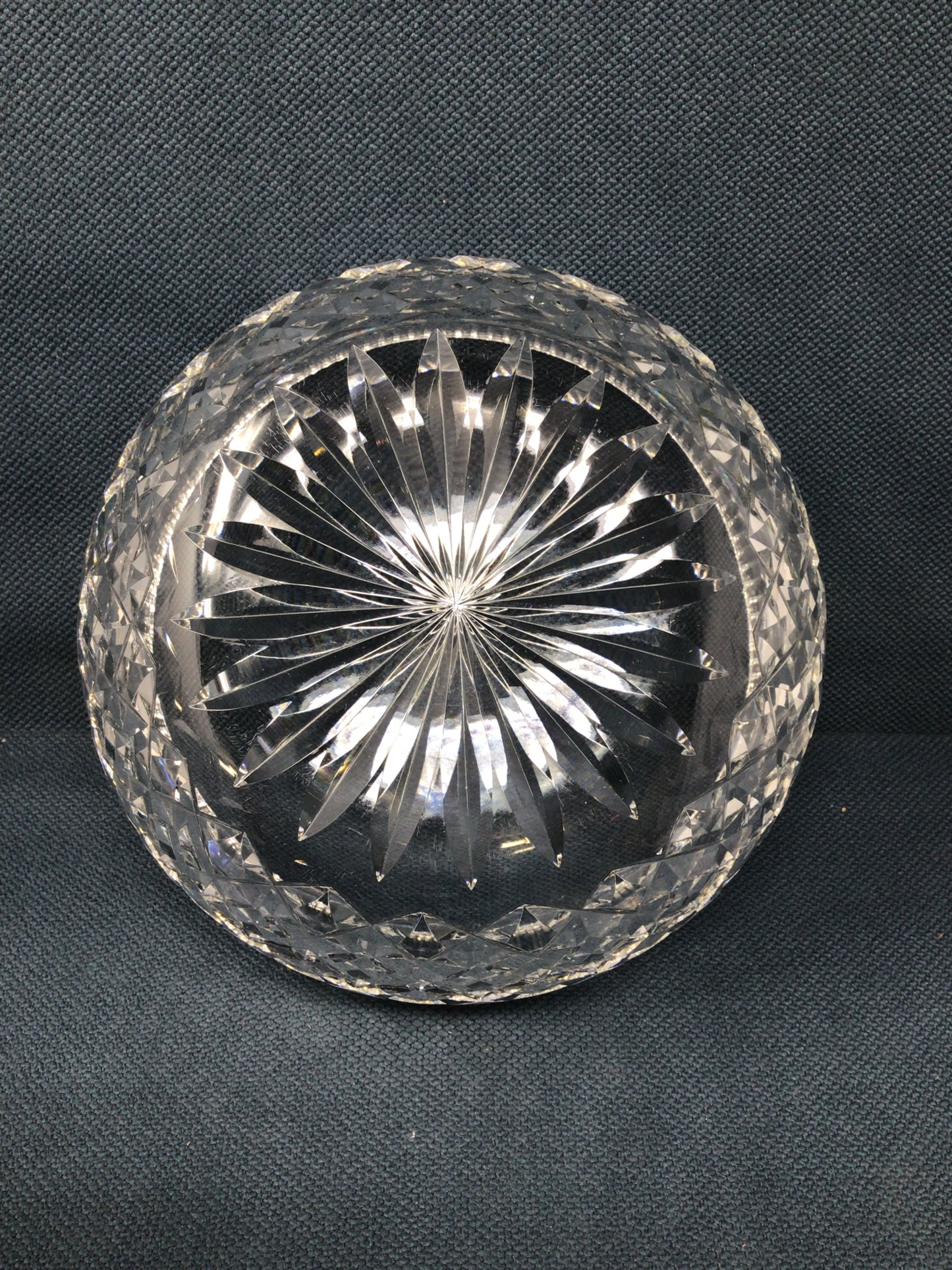 Crystal Bowl with Diamond-cut Pattern