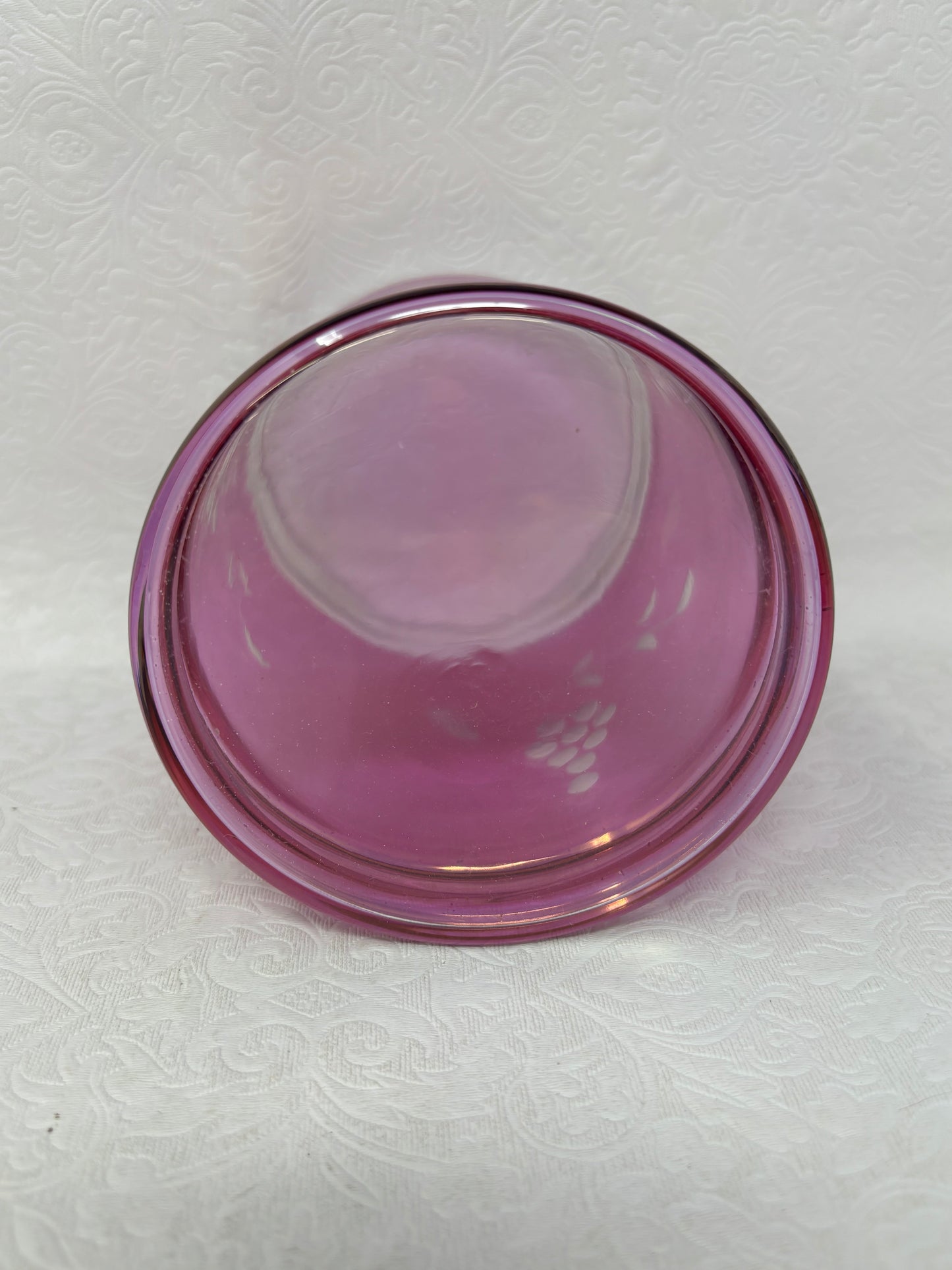 Cranberry Glass Apothecary Jar With Lid