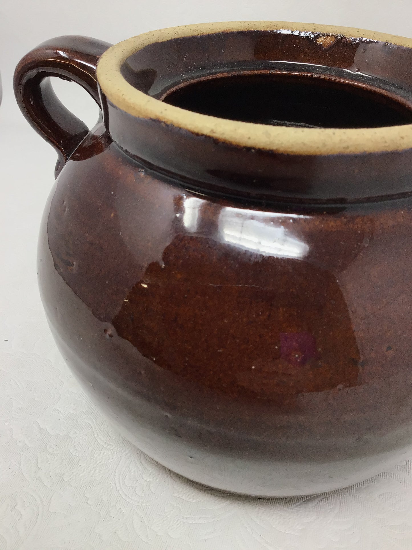 Brown Drip Glaze Bean Pot