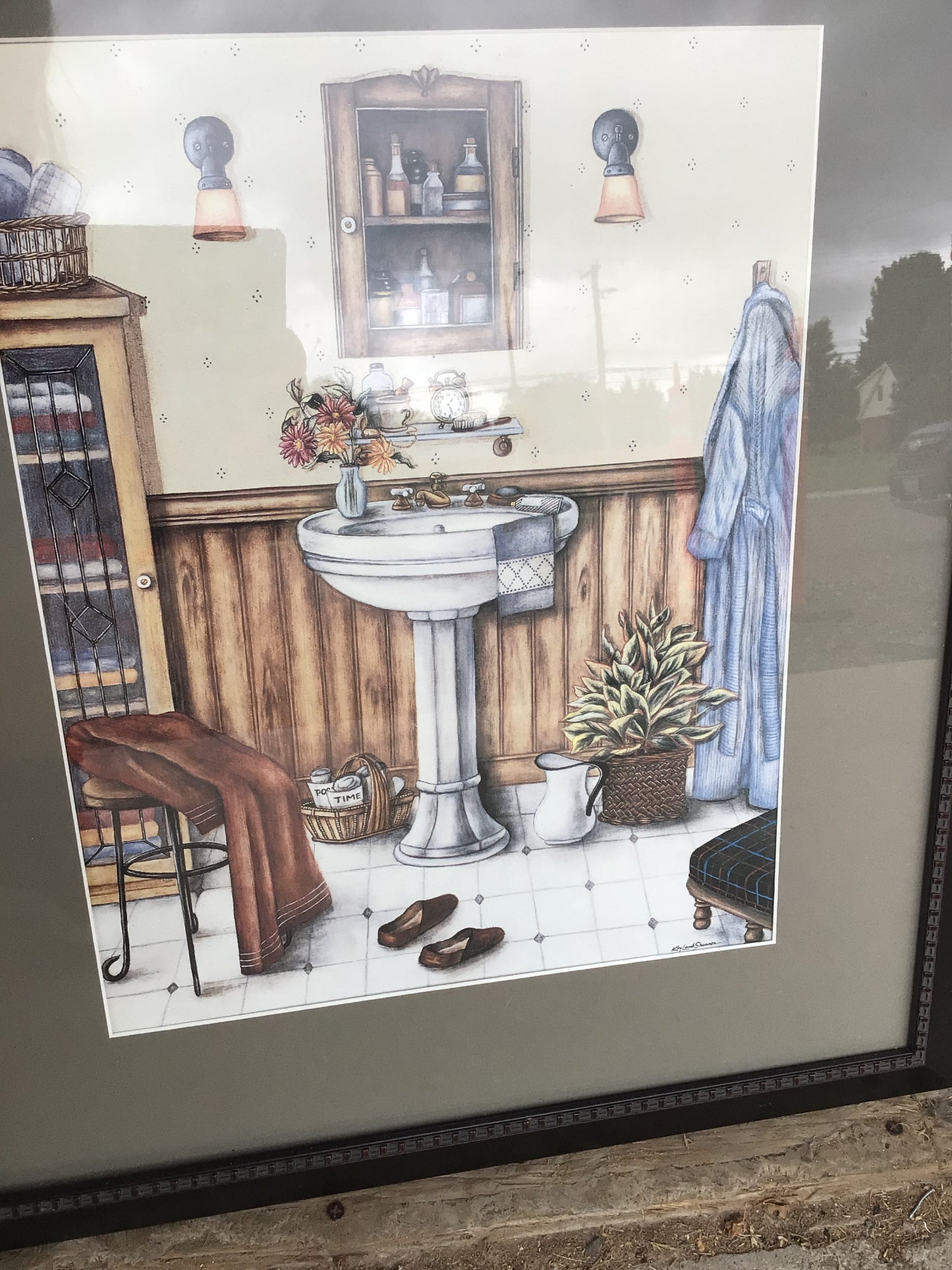 “His Bathroom” Print with Frame