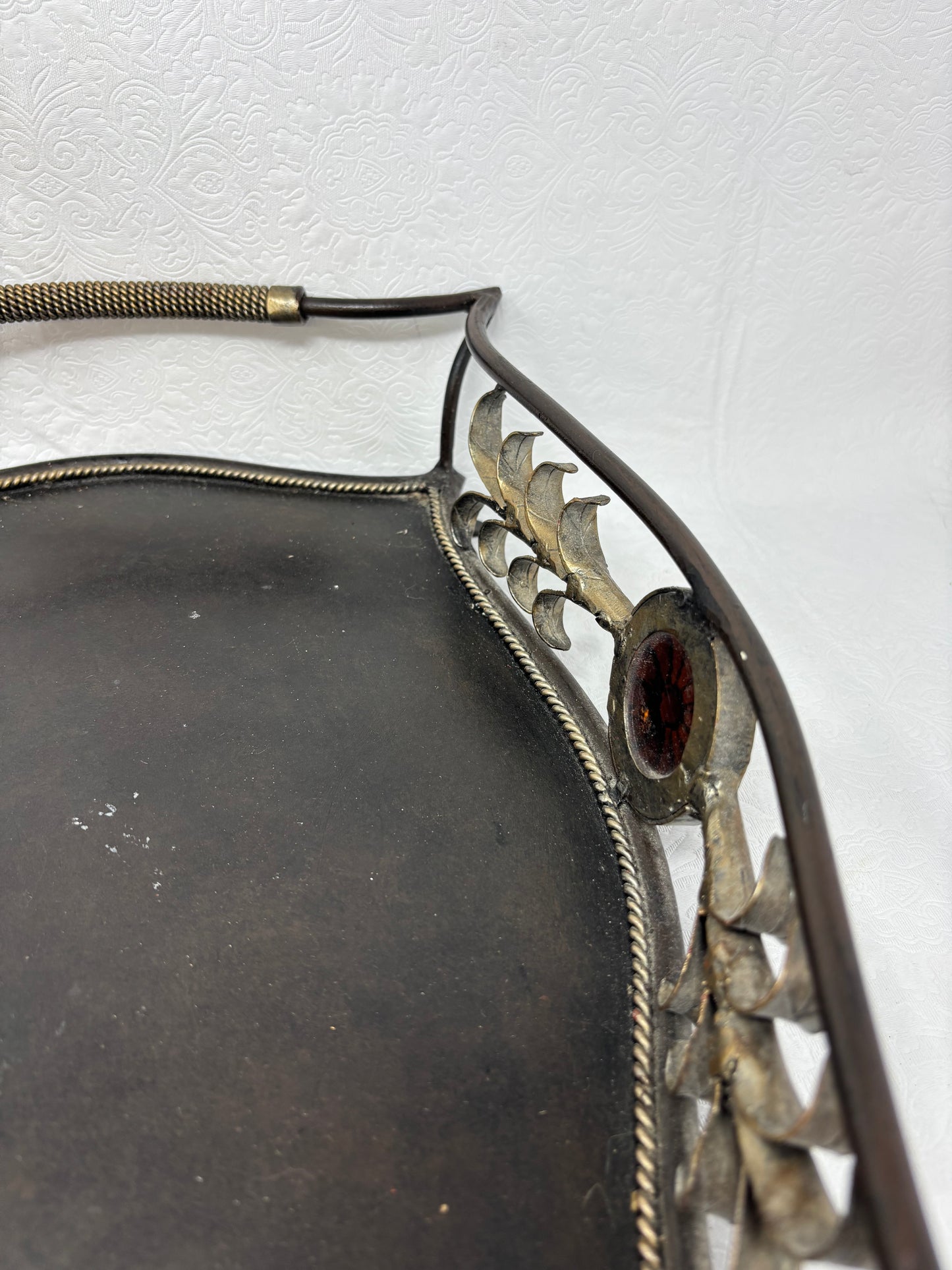 Black & Gold Metal Footed Tray