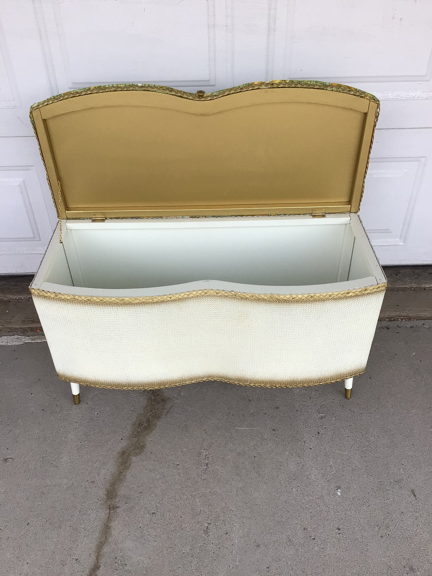 Gold and Floral Ottoman