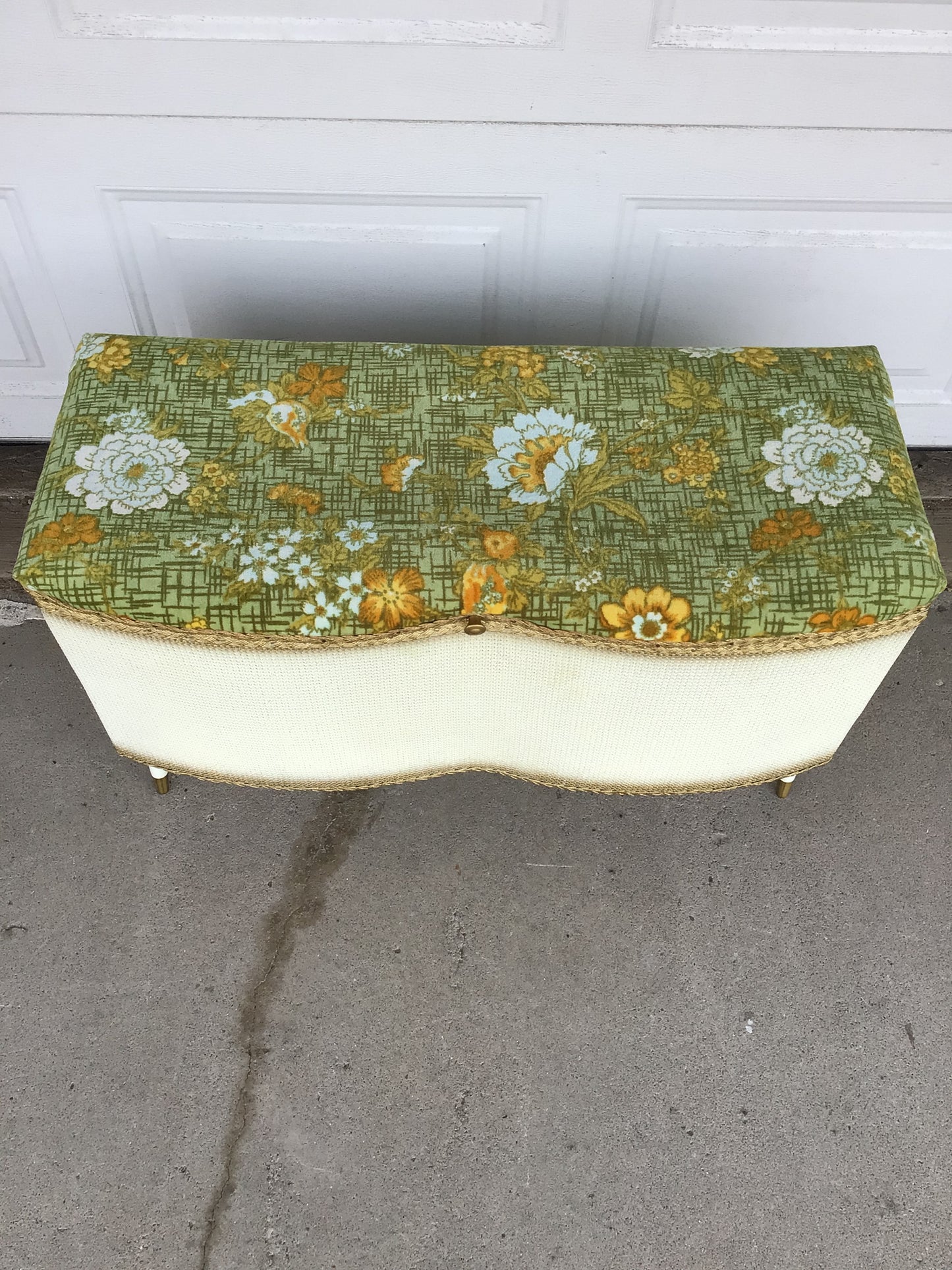 Gold and Floral Ottoman