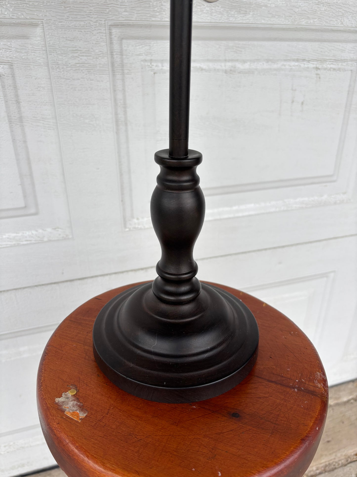 Black Metal Lamp With Pleated Shade