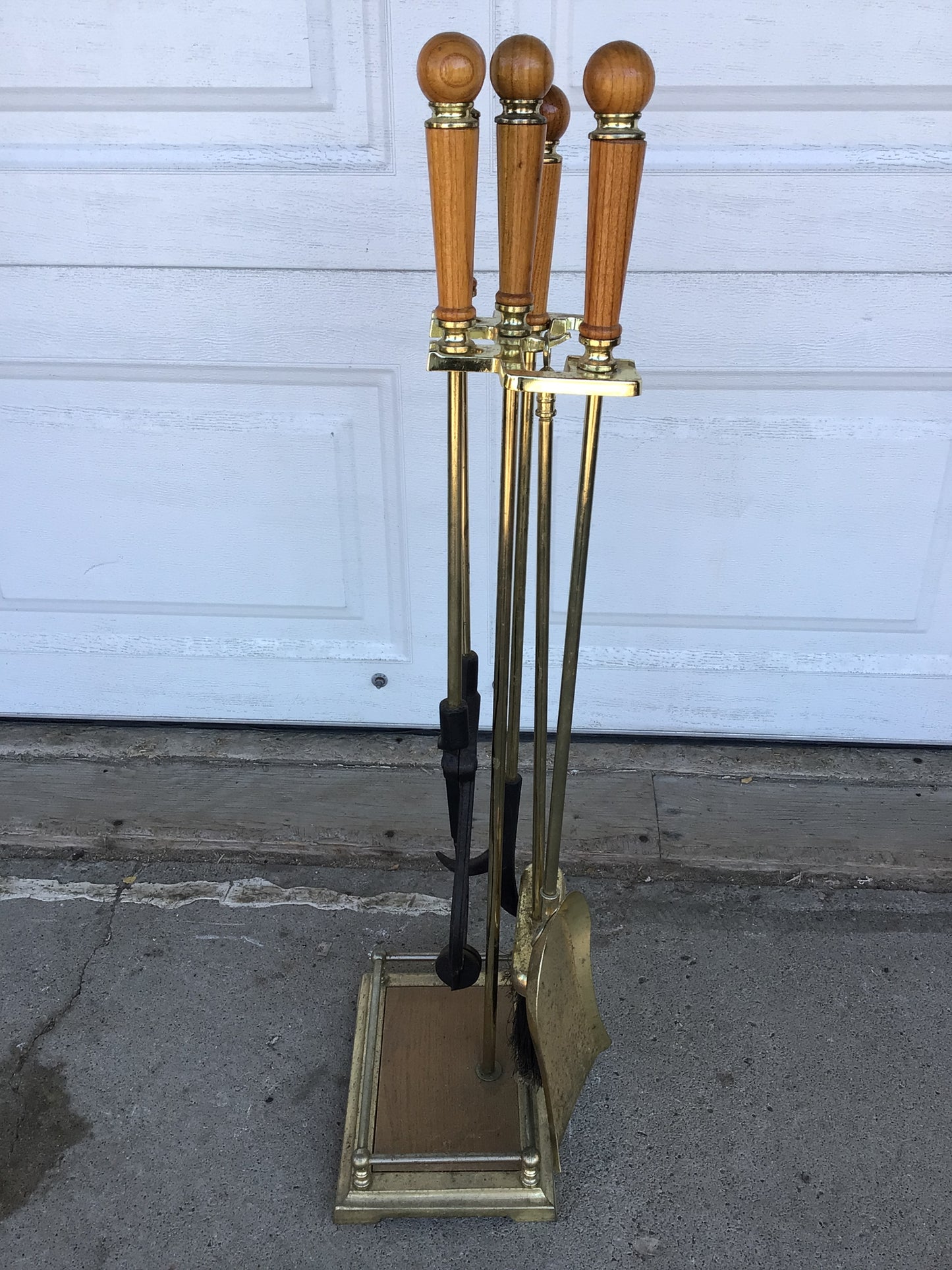 Vintage Brass Fireplace Tool Set