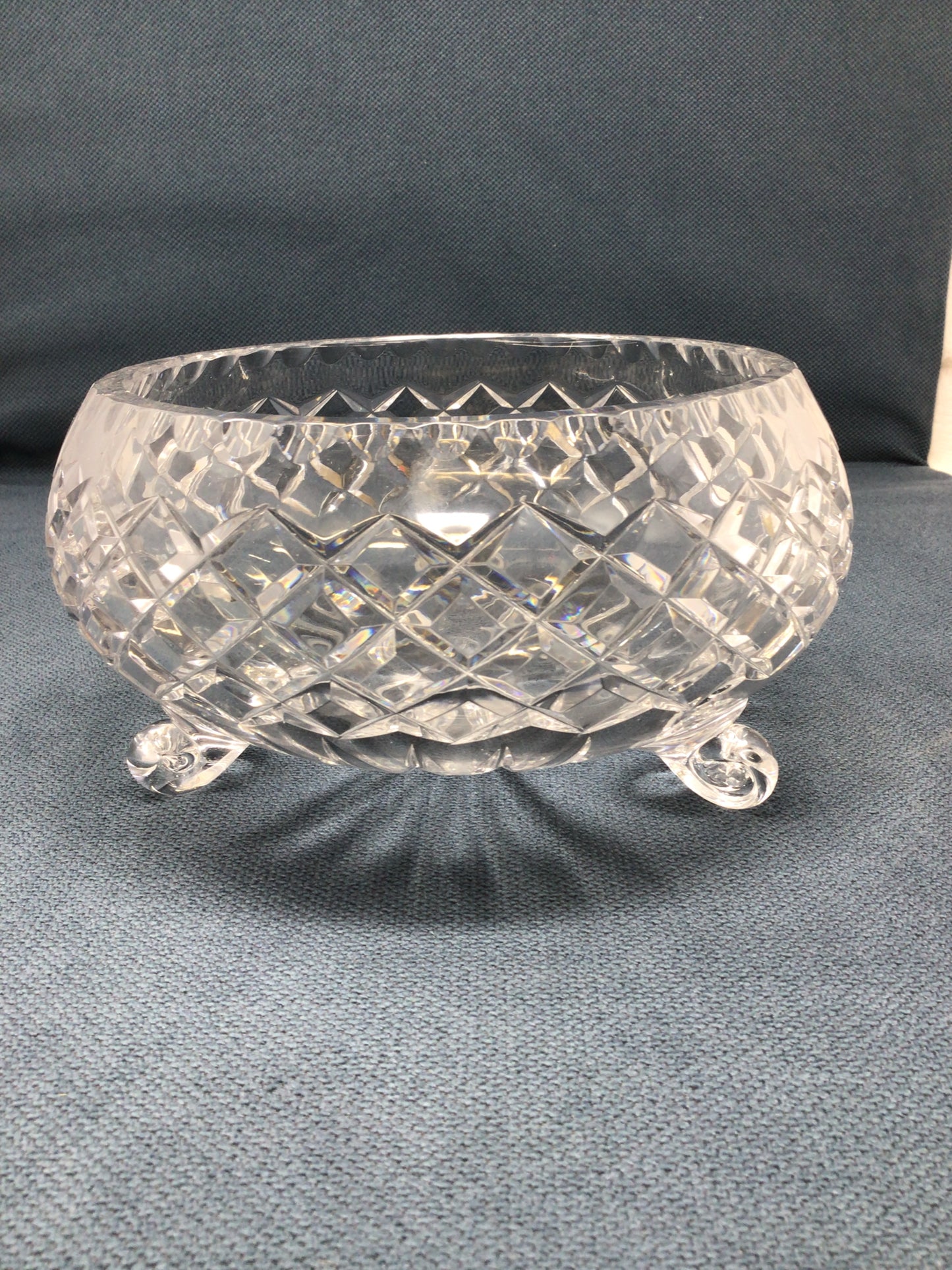 Hand Cut Crystal Footed Bowl.