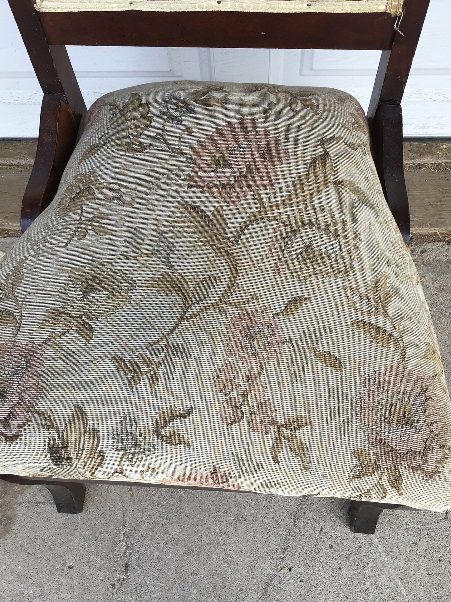 Antique Floral Wooden Chair