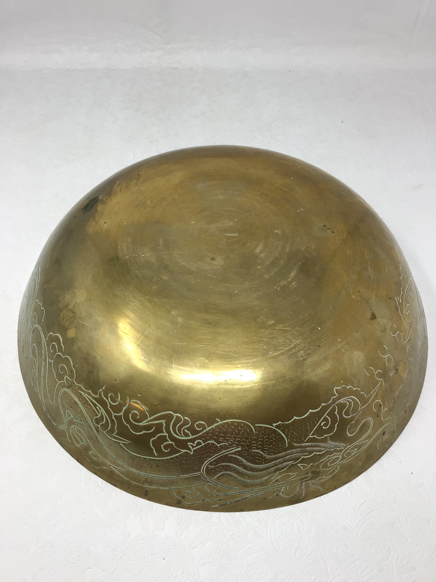 Brass Bowl with Etched Designs