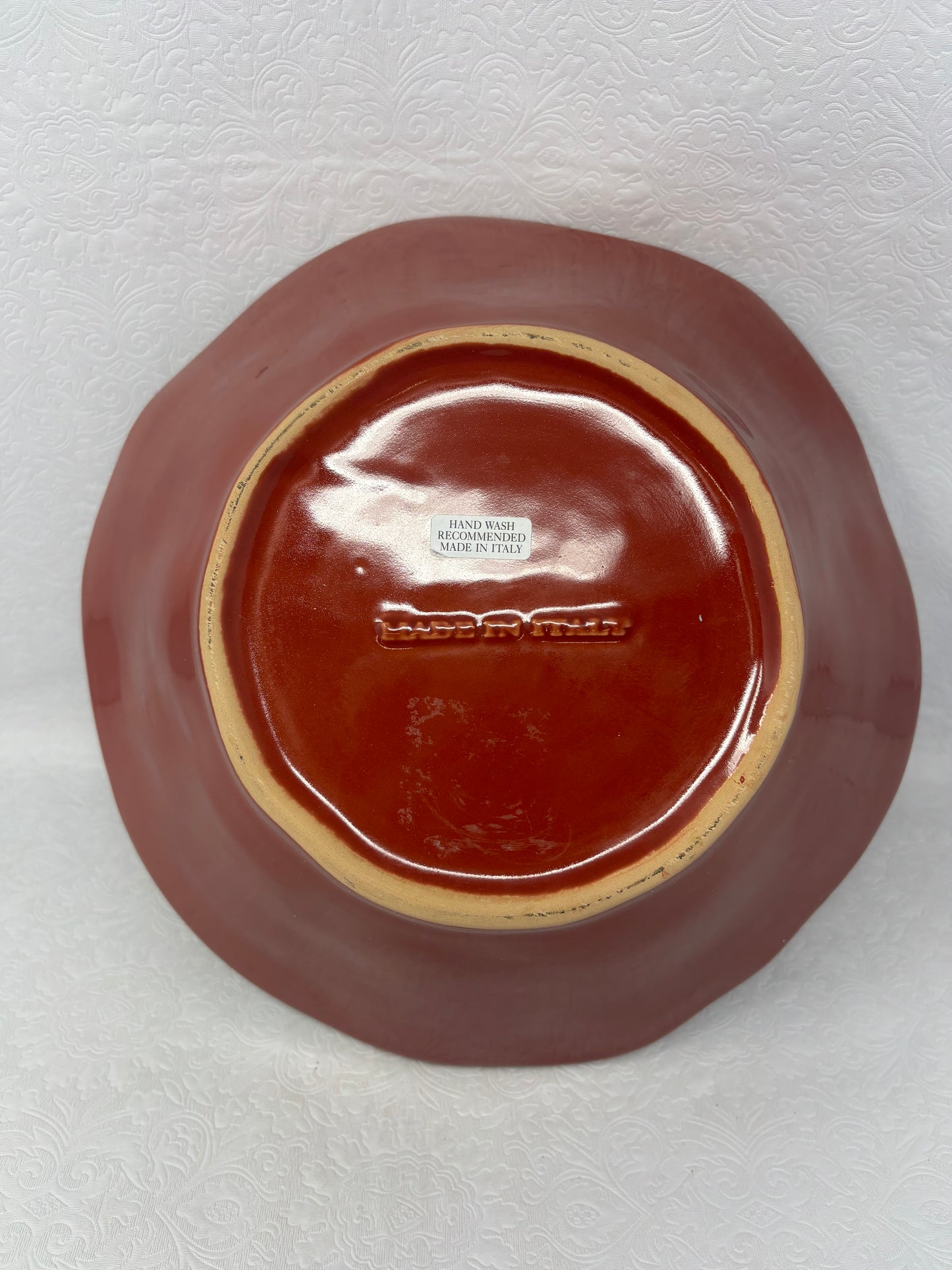 Large Red Salad Serving Bowl.