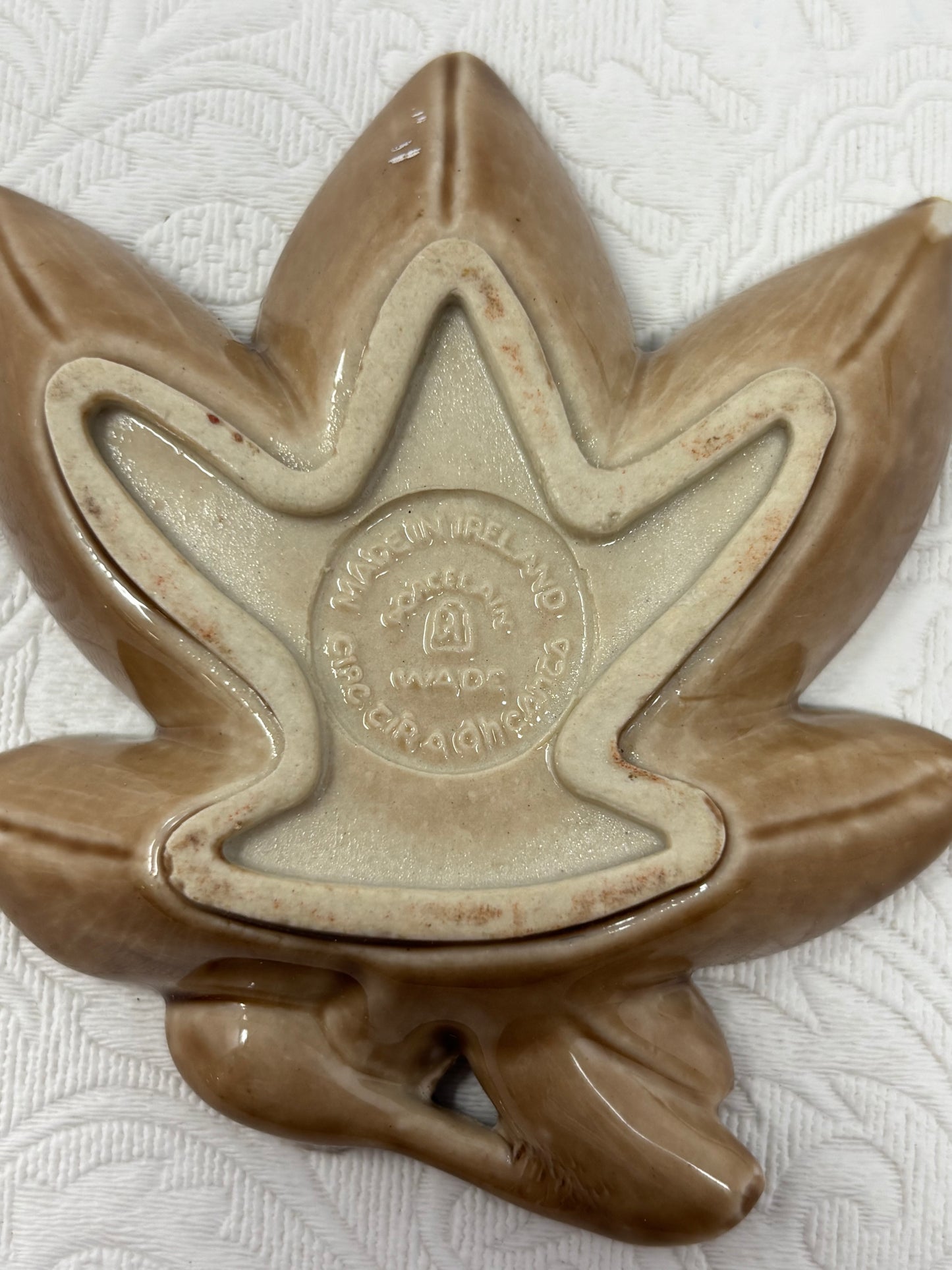 Set of 2 Wade Brown Leaf Dishes