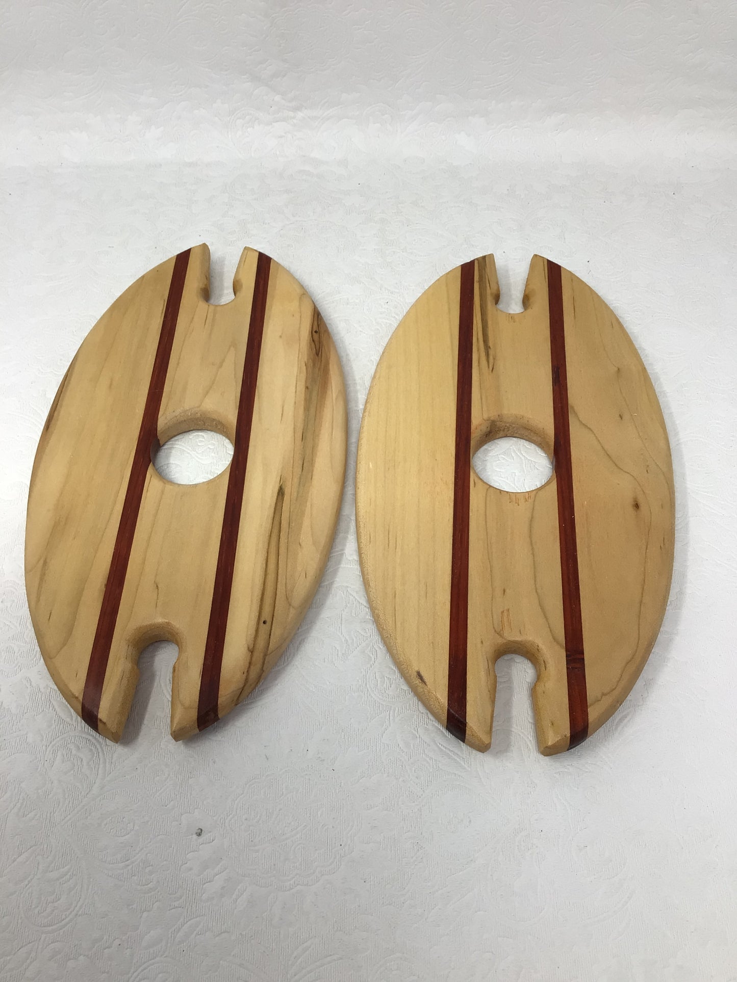 Set of 2 Wooden Wine Glass Holders