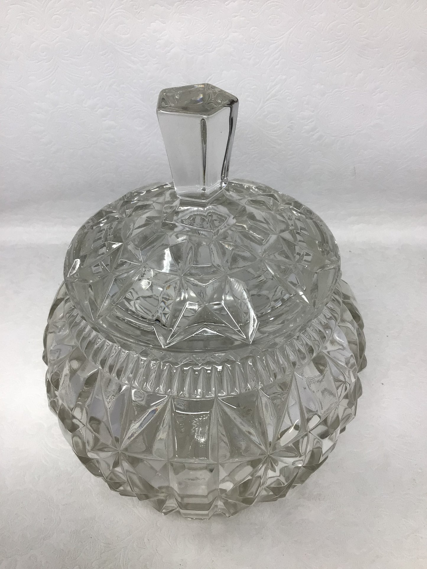 Lidded Cut Crystal Candy Dish
