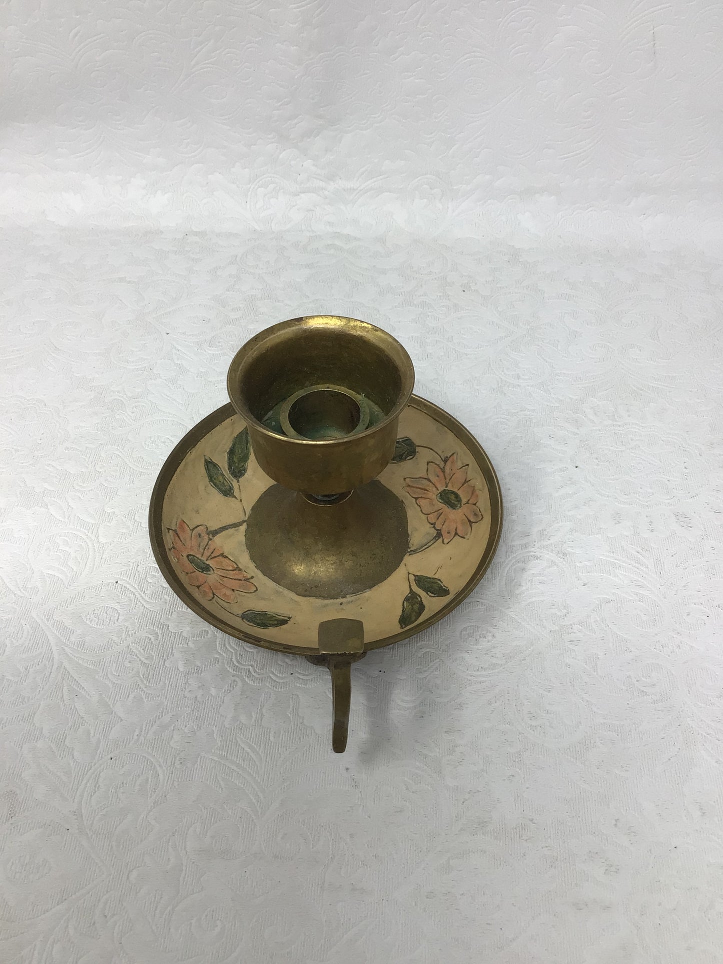 Brass Floral Candle Holder