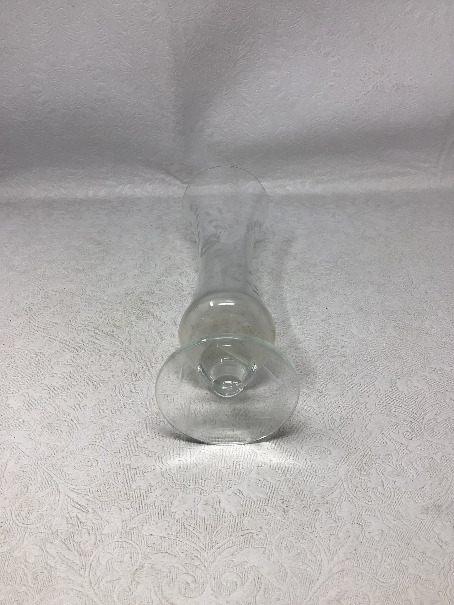 Vintage Footed Clear Glass Bud Vase