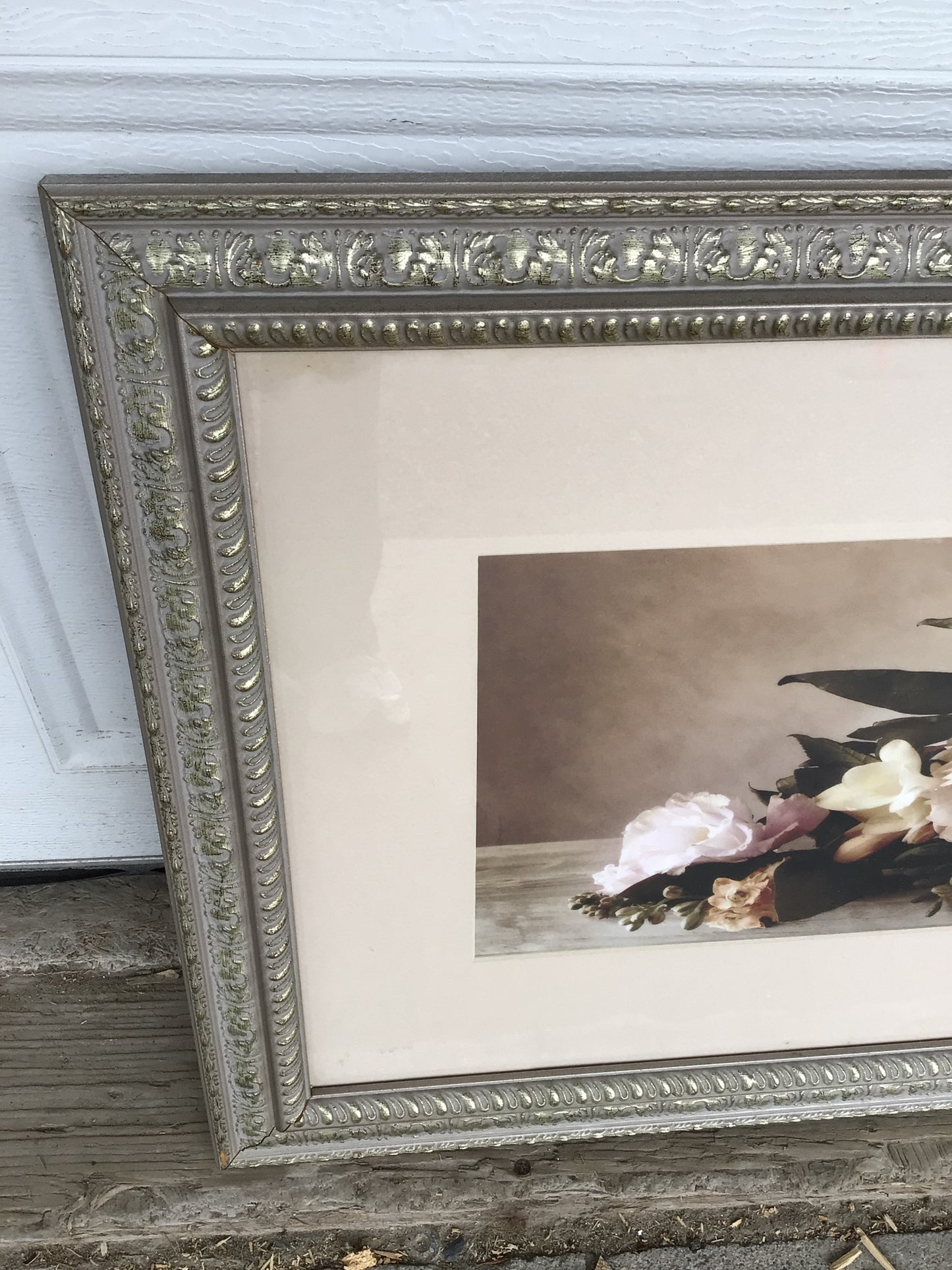Silver Framed Photograph of Flowers