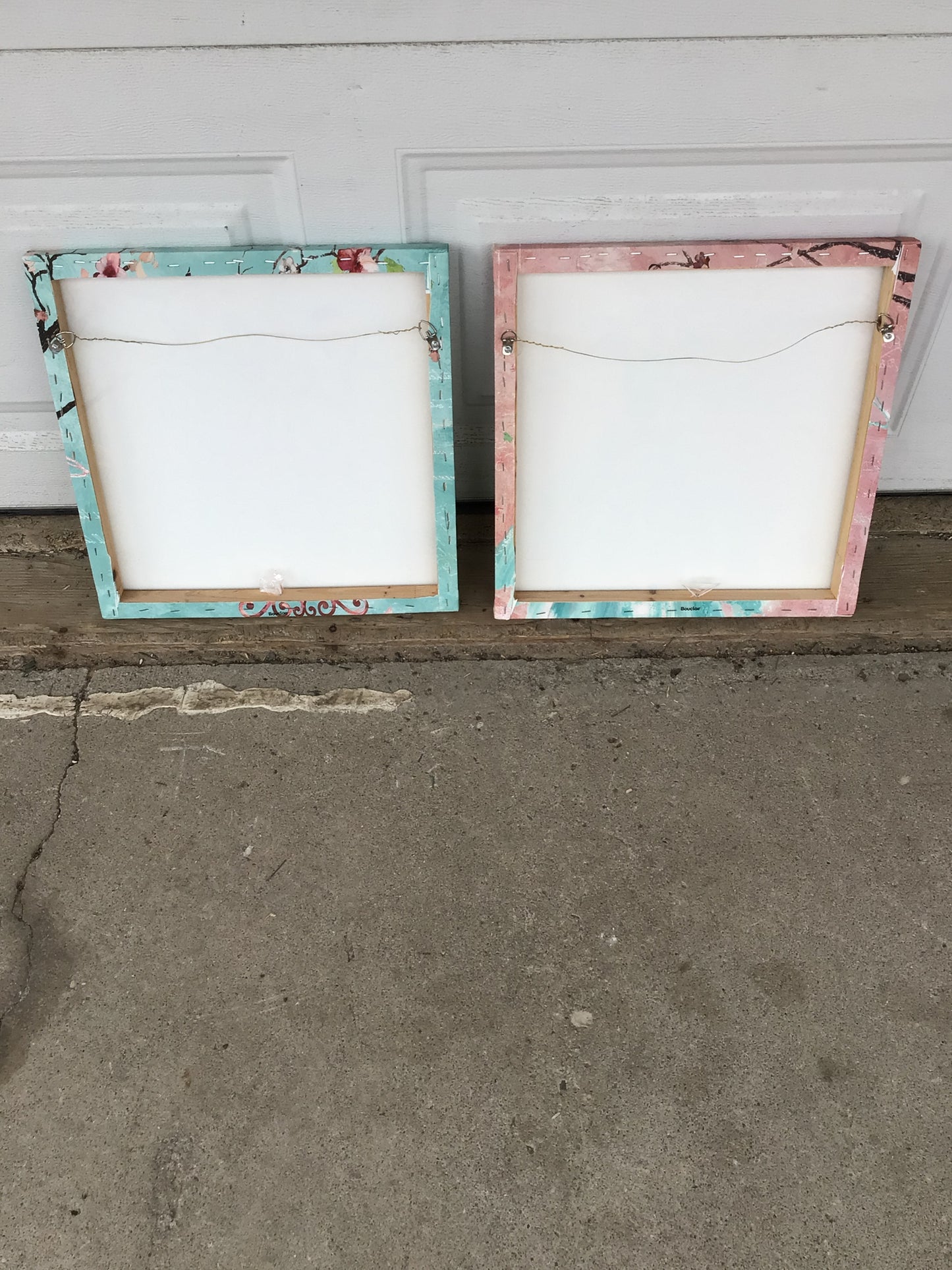 Set of 2 Blue and Pink Canvas Art Pieces from Bouclair