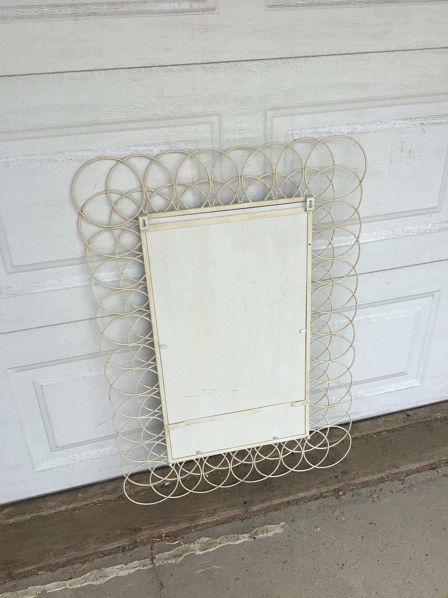 White Metal Loop Mirror