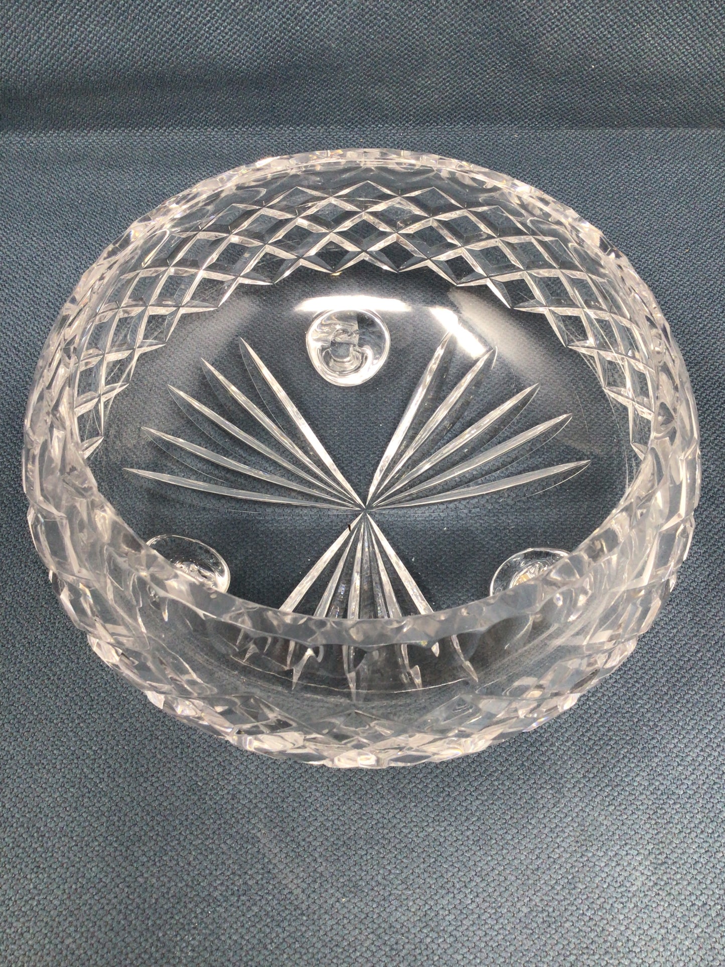 Hand Cut Crystal Footed Bowl.