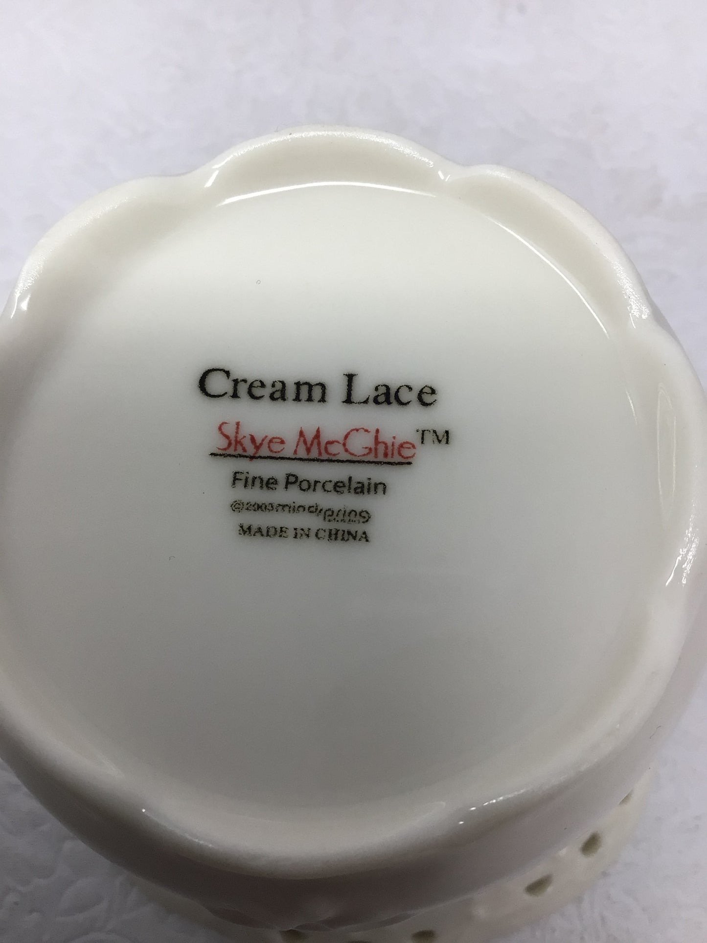 Cream Lace Creamer and Sugar by Skye McGhie
