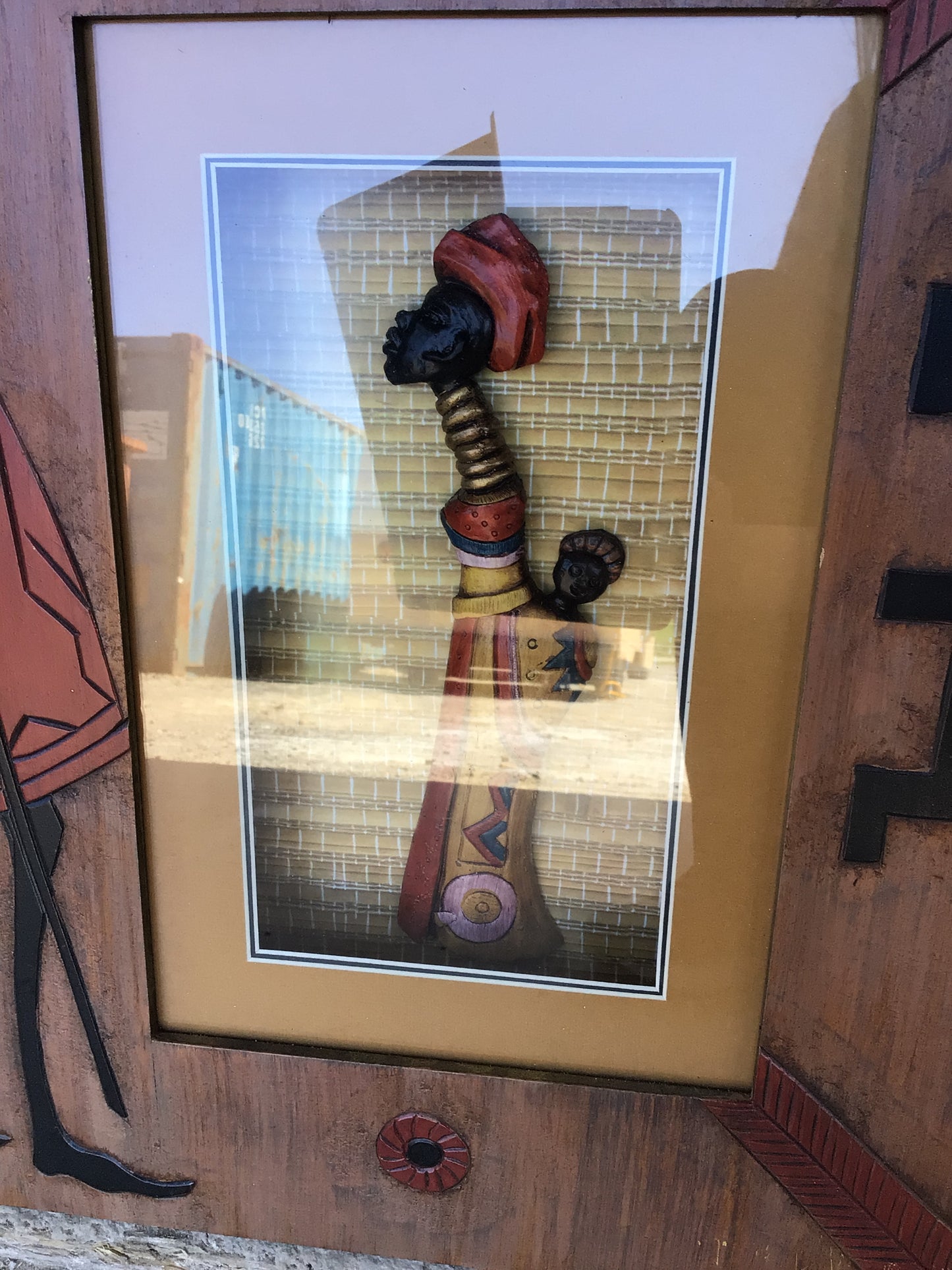 African Lady Shadow Box Art