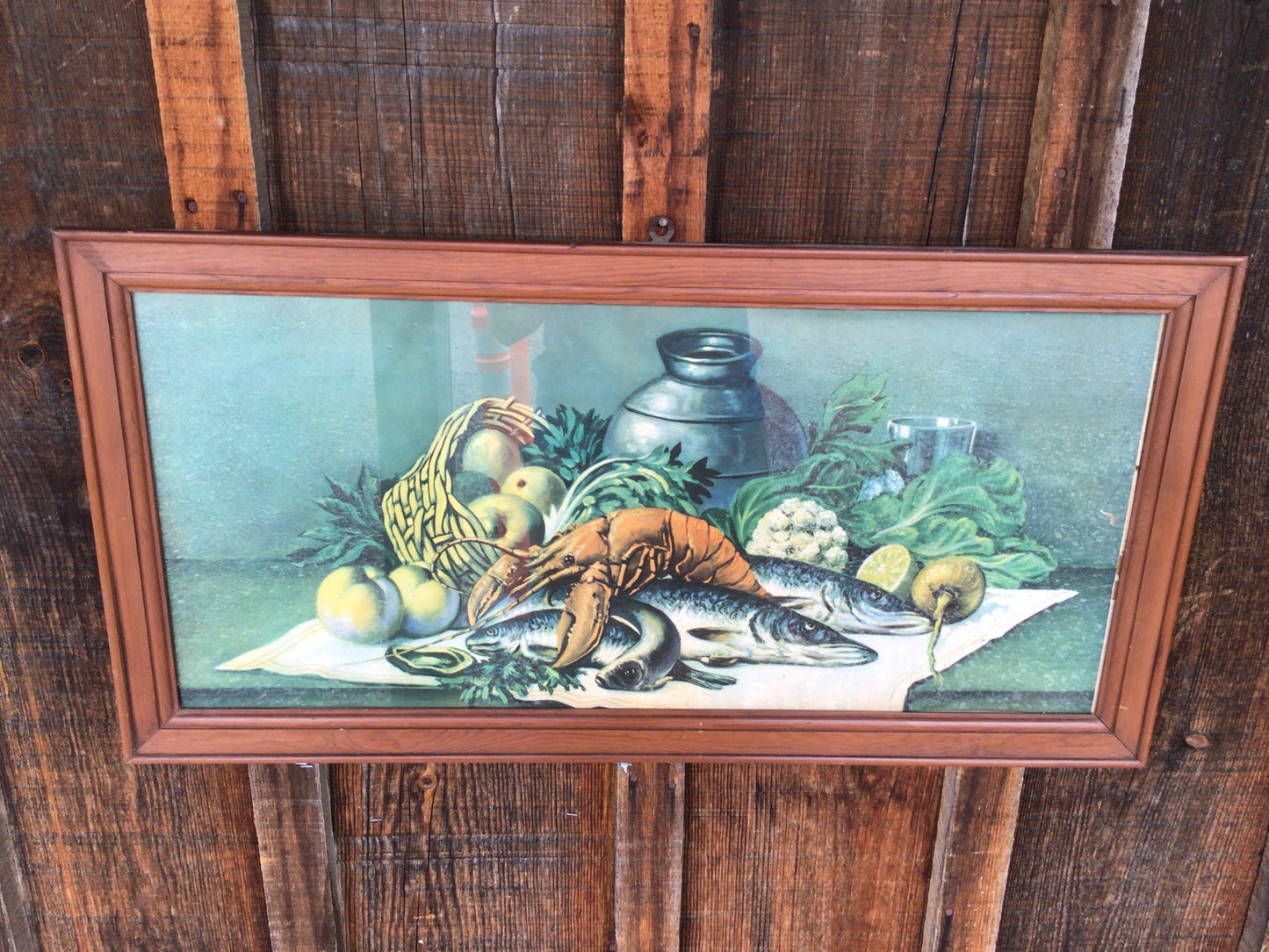 Piscatorial Still Life Oil Painting With Lobster