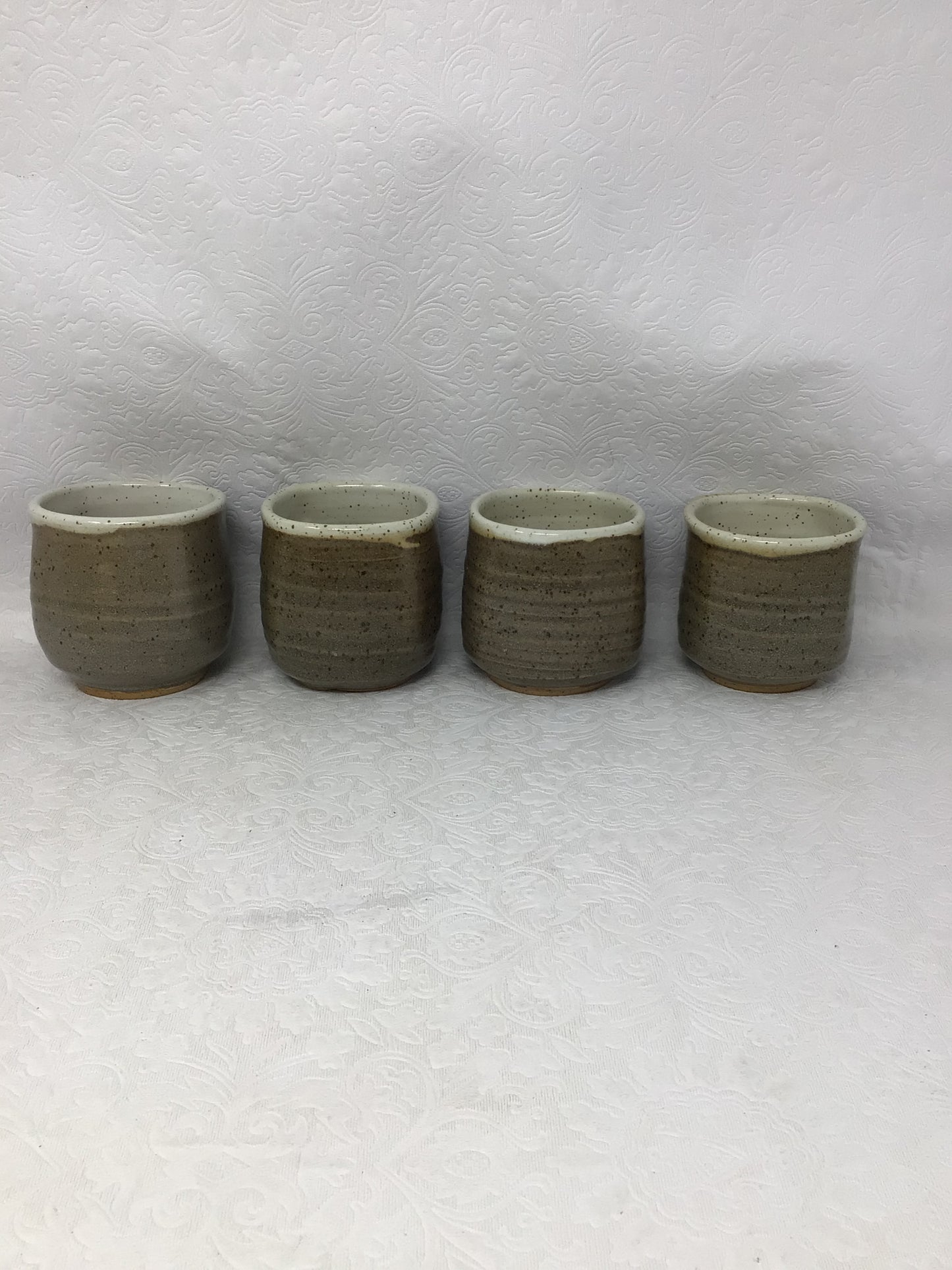 Pottery Teapot with Bamboo Handle and 4 Cups