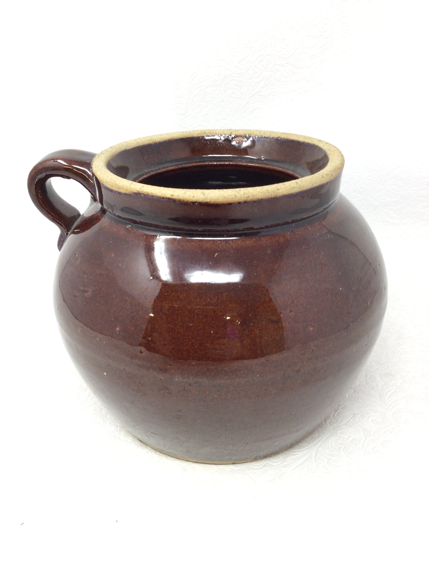 Brown Drip Glaze Bean Pot