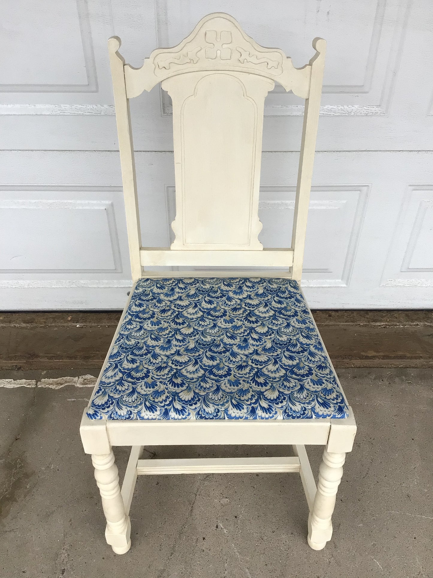 White and Blue Chair