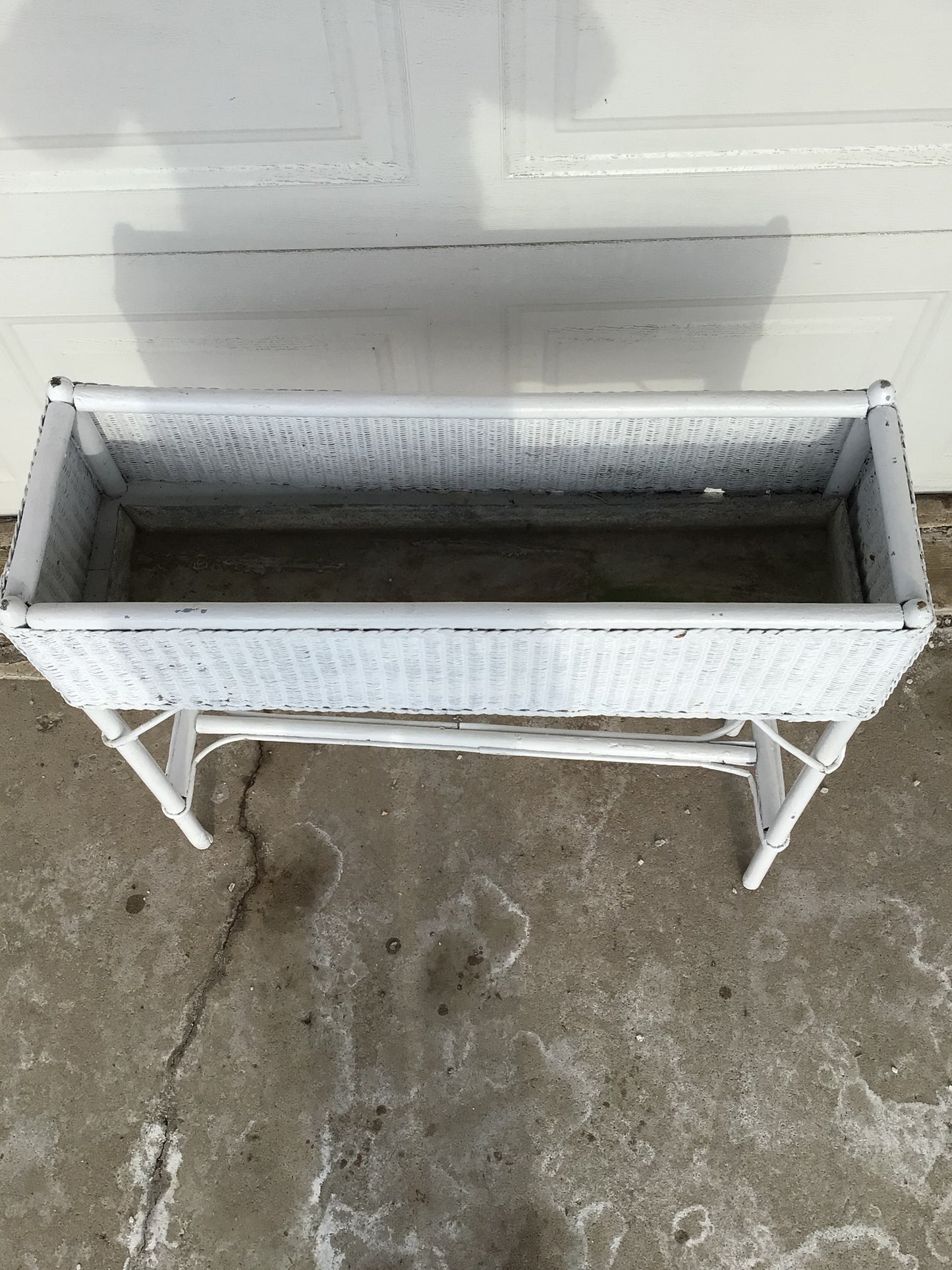 White Wicker Plant Stand