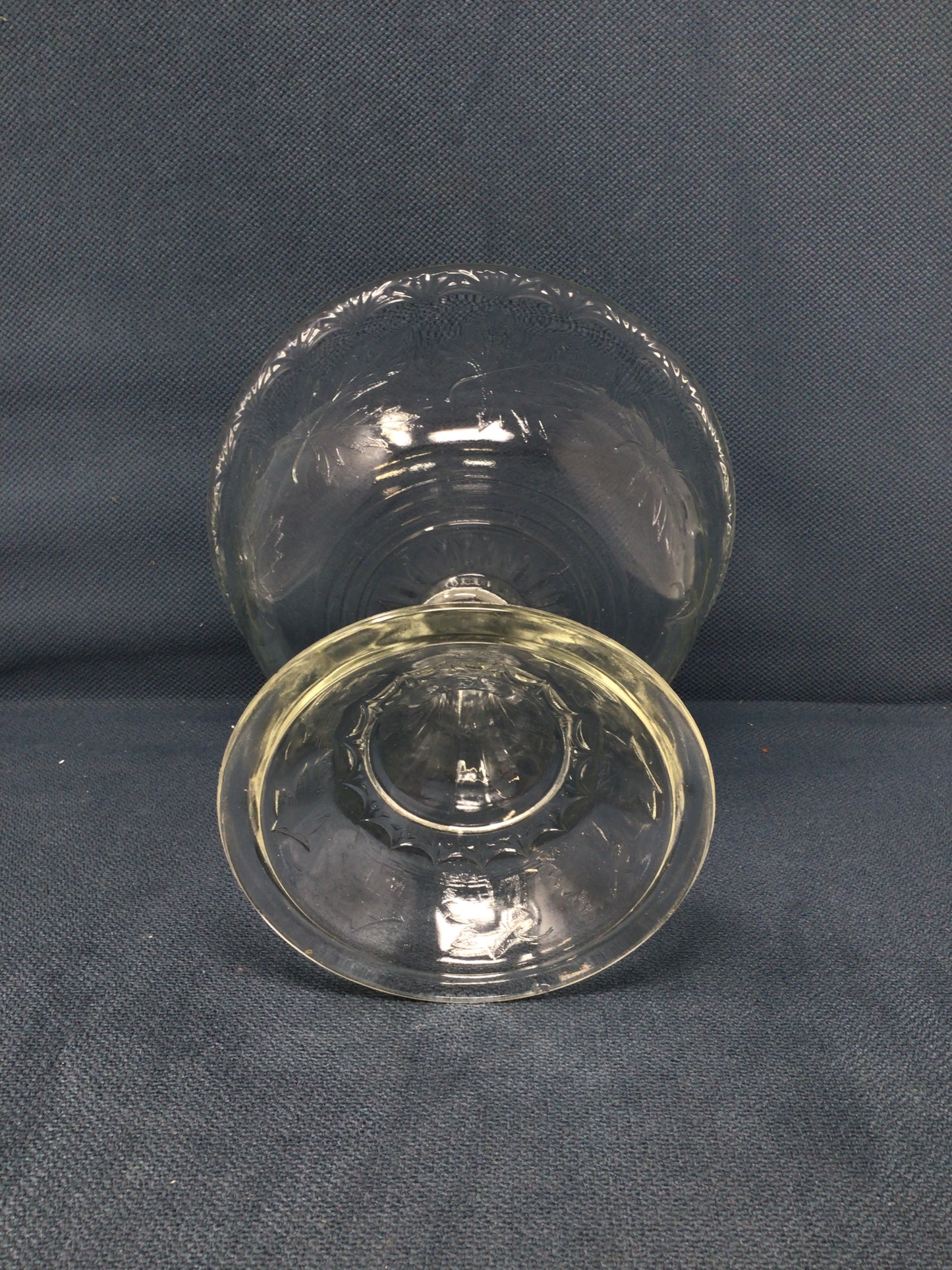 Antique Maple Leaf Early American Pattern Glass Compote