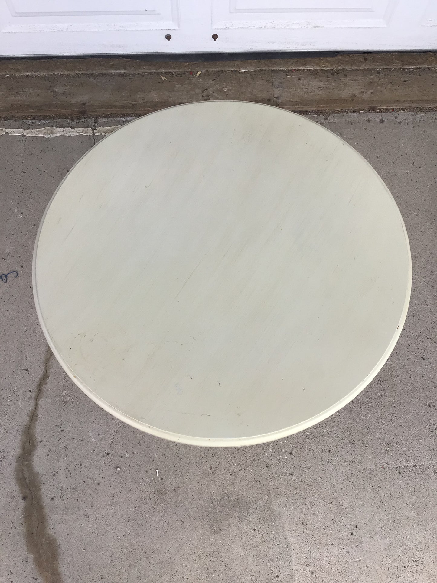 Round Beige Accent Table