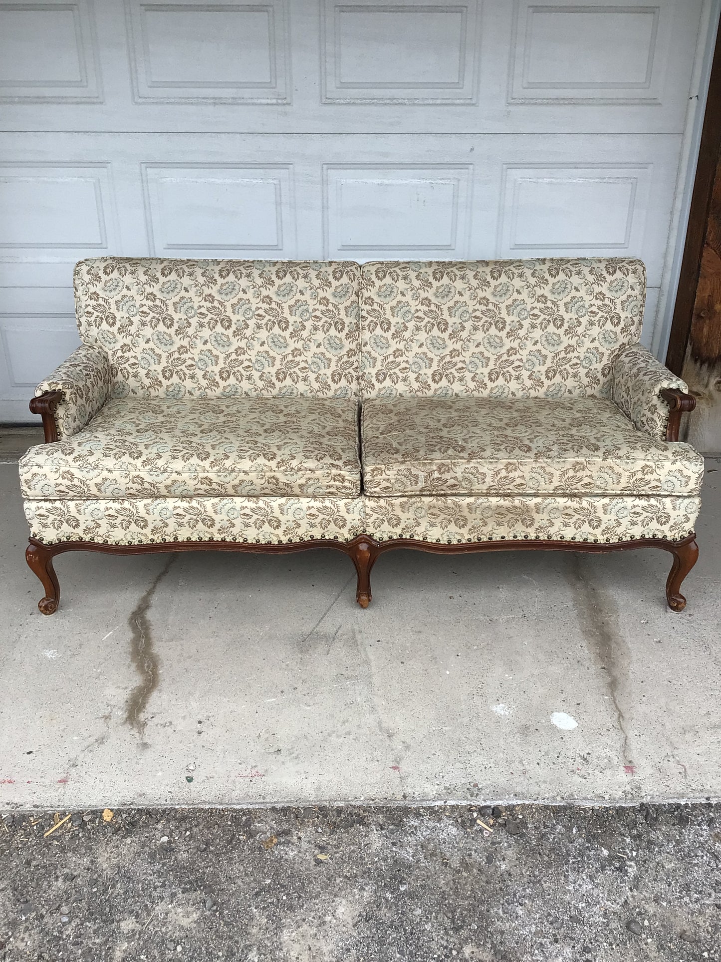 Vintage Blue Floral Couch