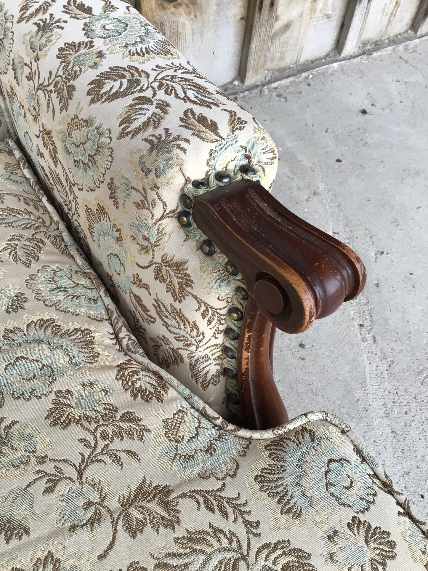 Vintage Blue Floral Couch