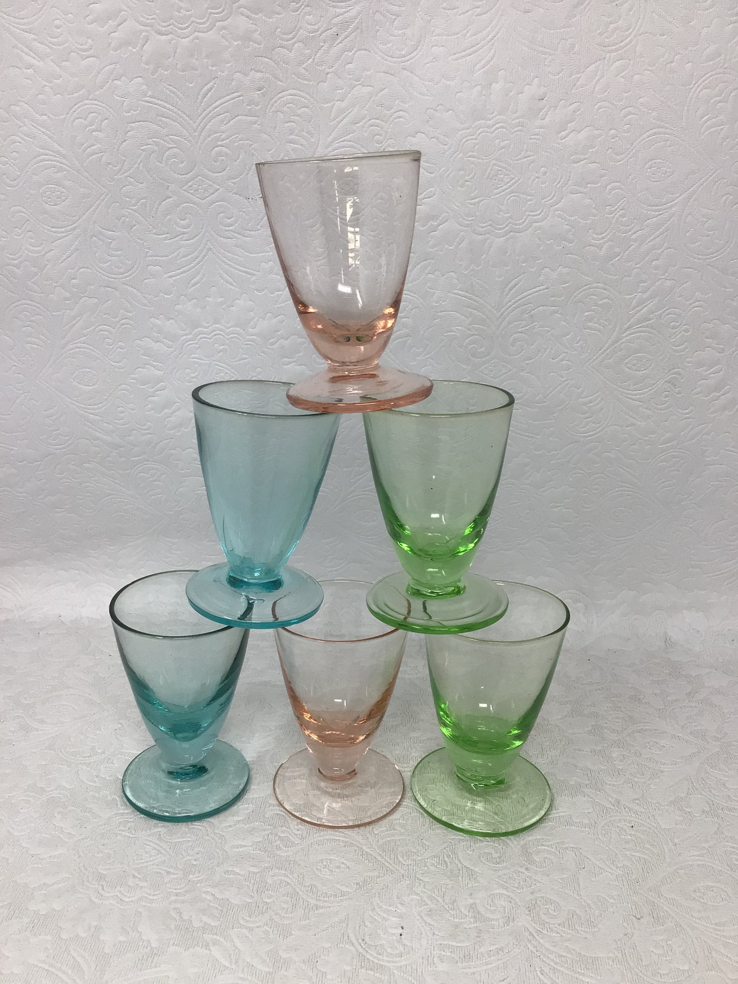 Vintage Colourful Shot Glasses and Holder