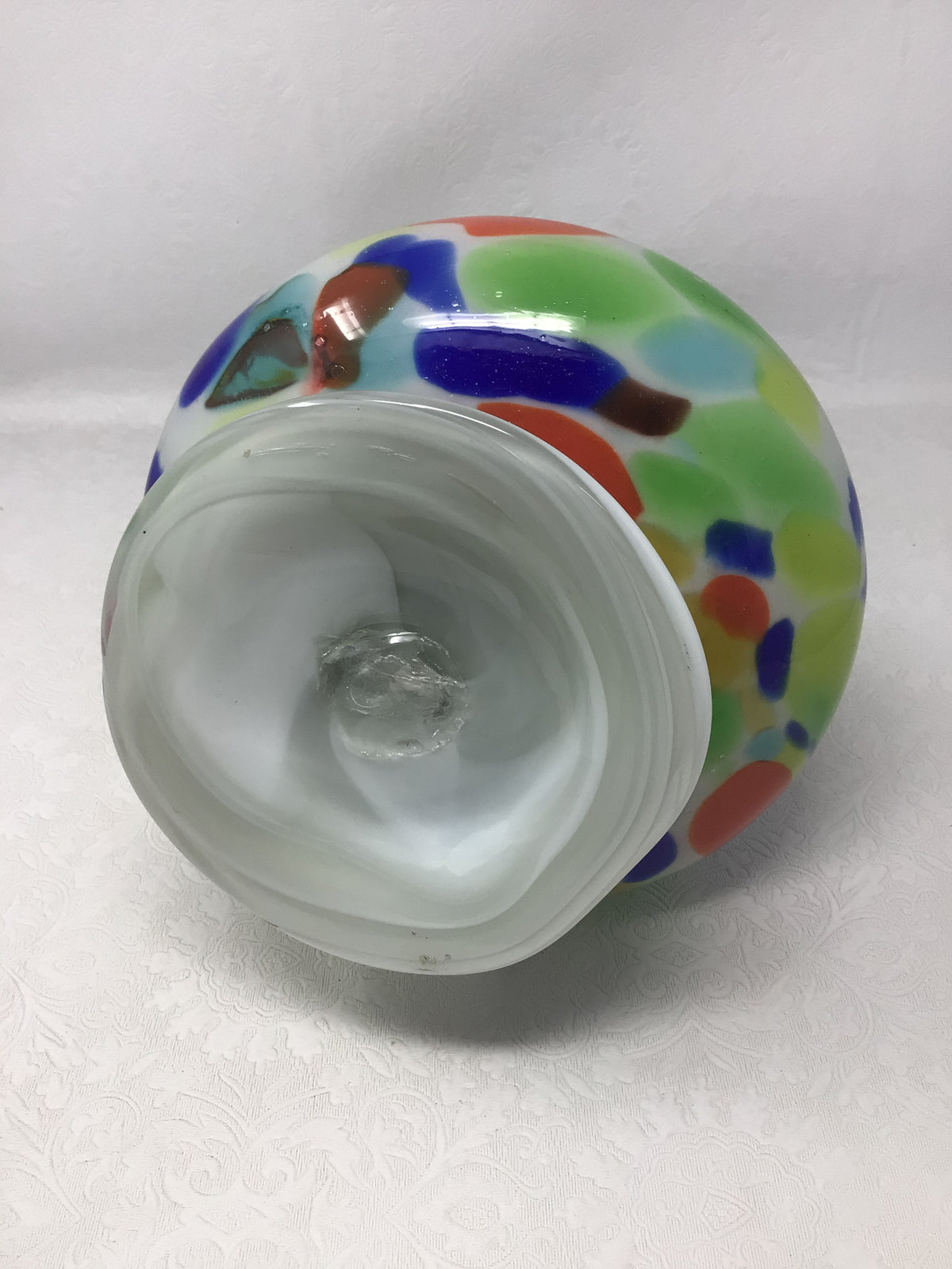 Multicoloured Art Glass Pitcher