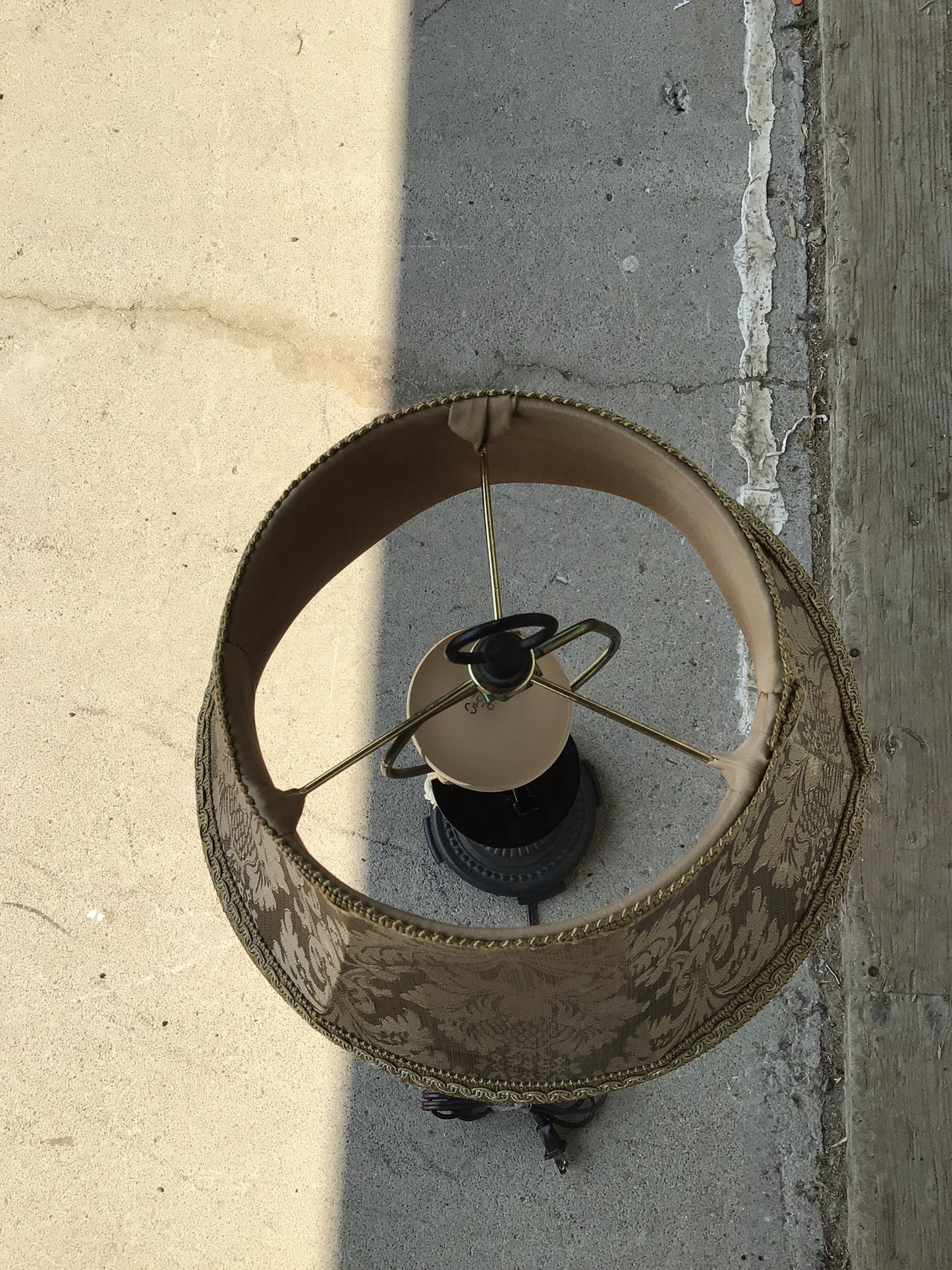 Metal Tassel Lamp with Olive Green Shade
