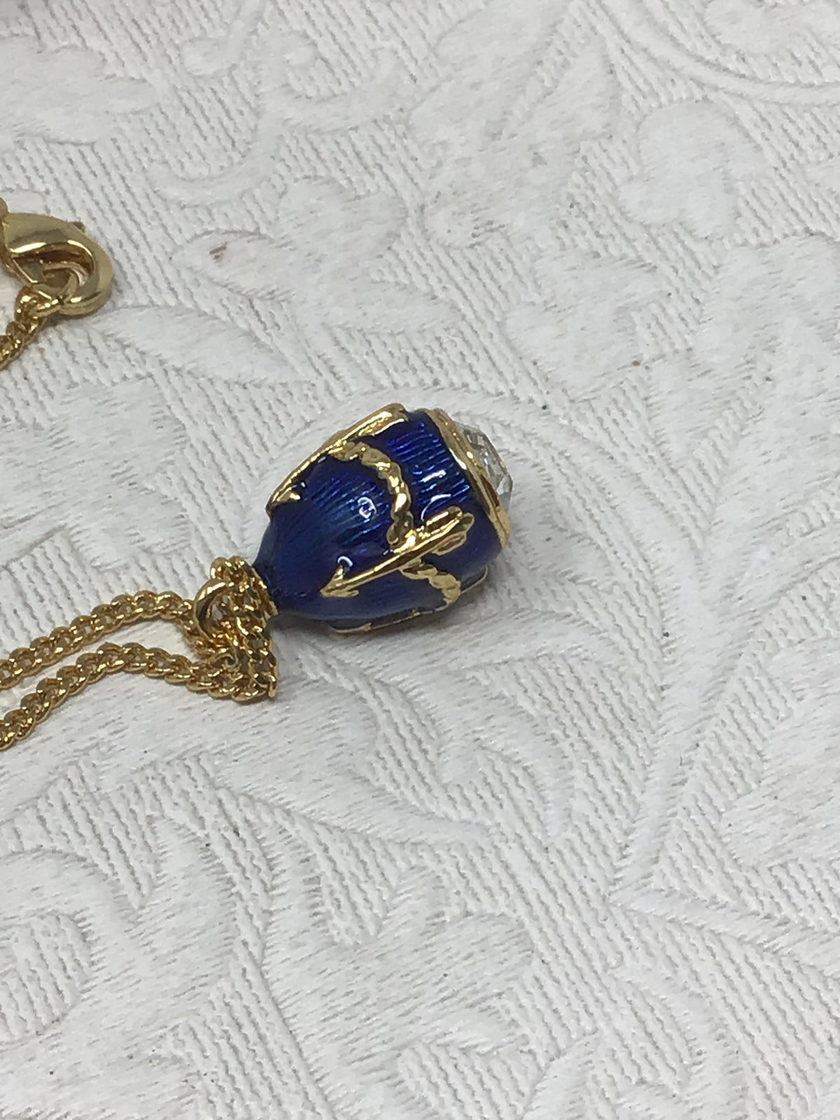 Blue and Gold Fabergé-Style Decorative Trinket Box