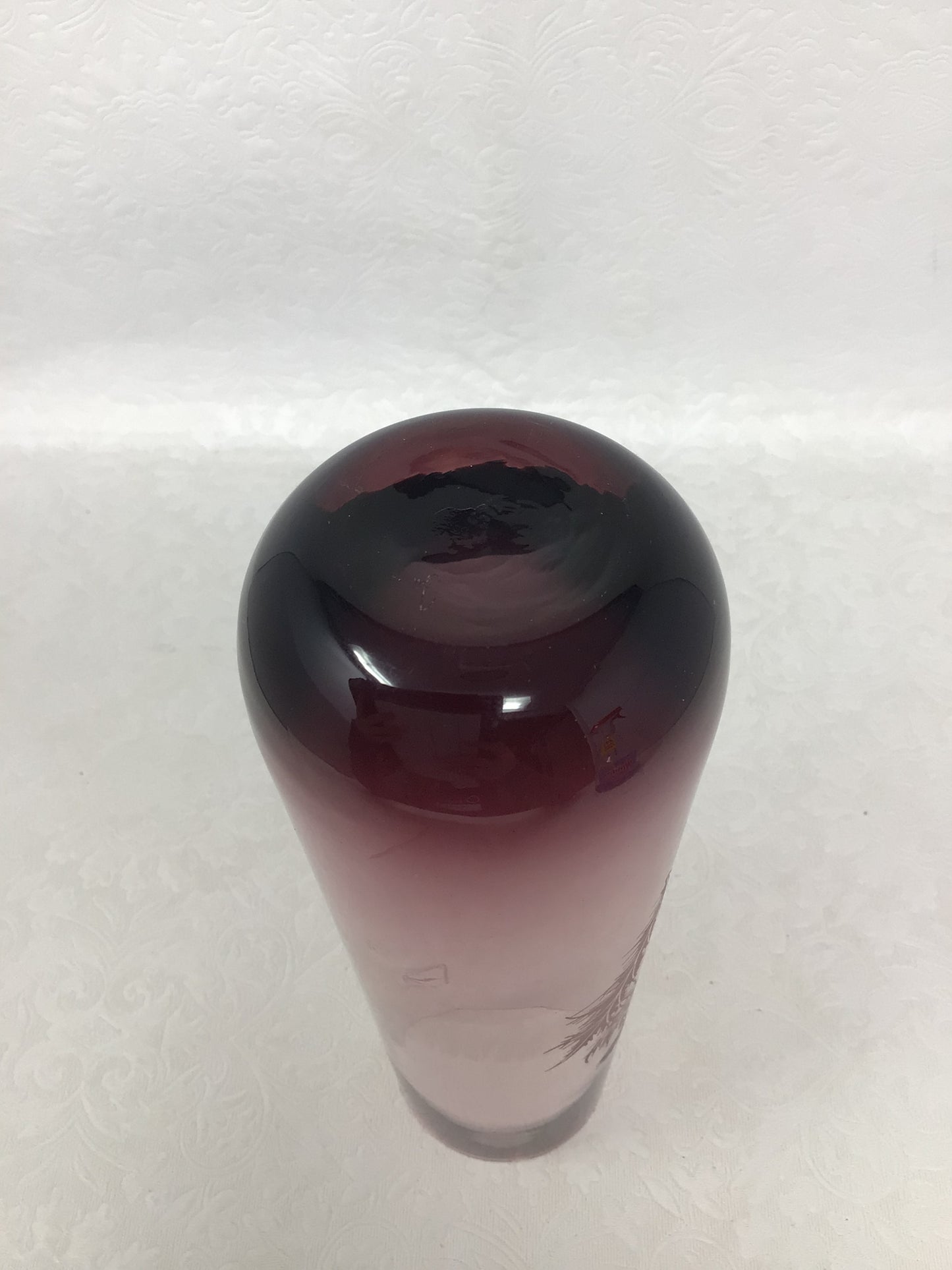 Caithness Scotland Amethyst Etched Bud Vase