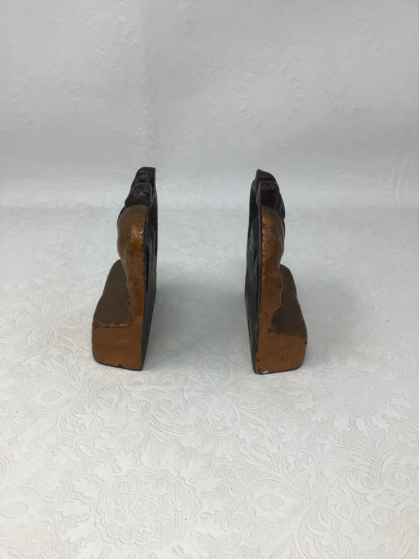 Vintage Set of 2 Cast Iron Grazing Horse Bookends