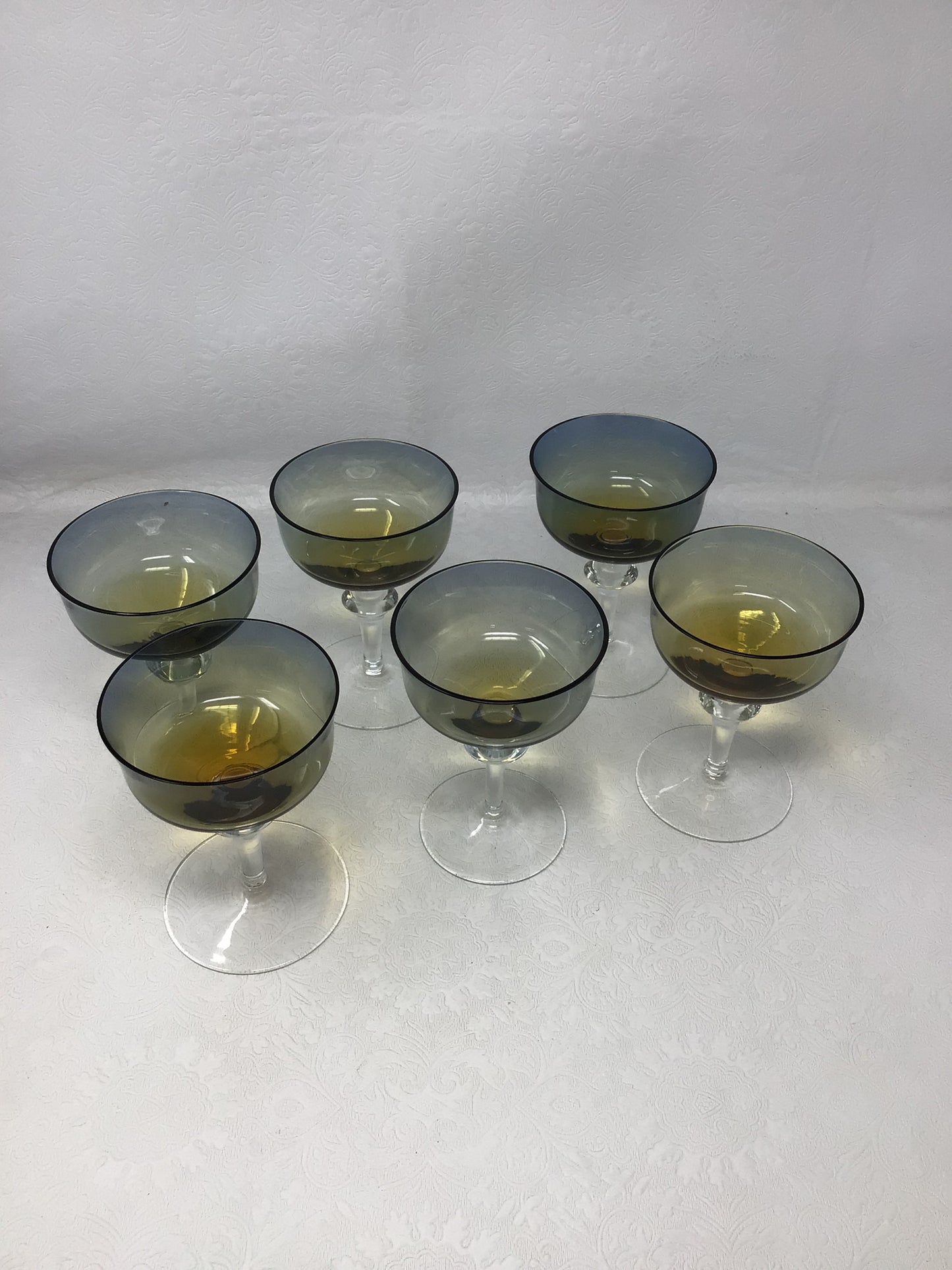 Vintage Denby "Aurora" Champagne Coupe Glasses Set of 6