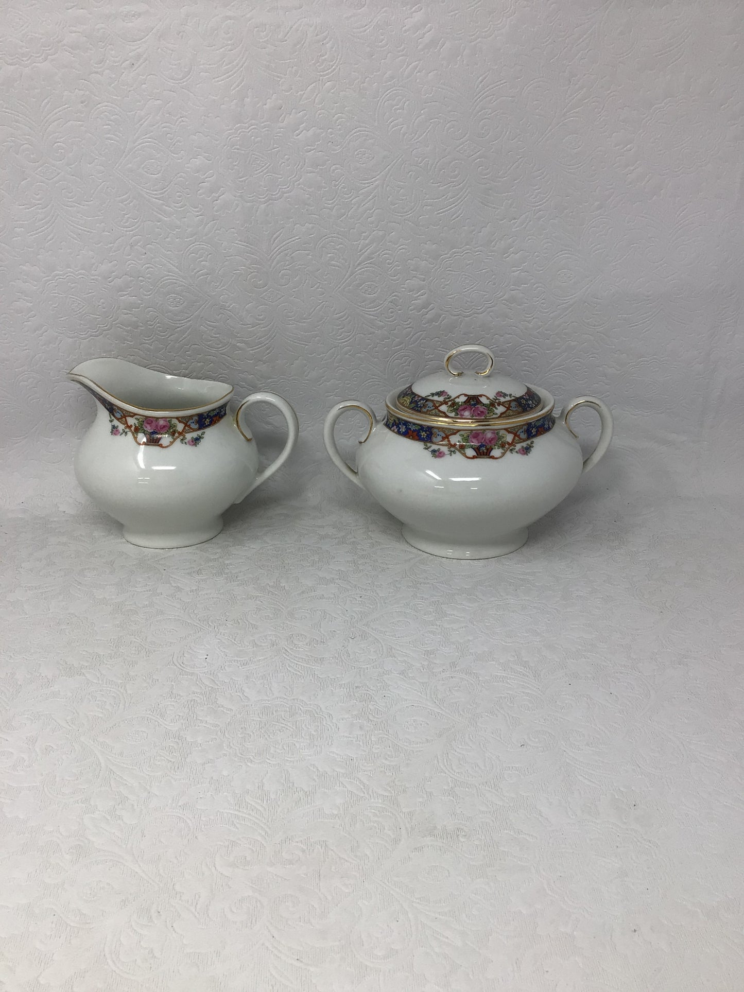 Porcelain Creamer and Sugar Bowl