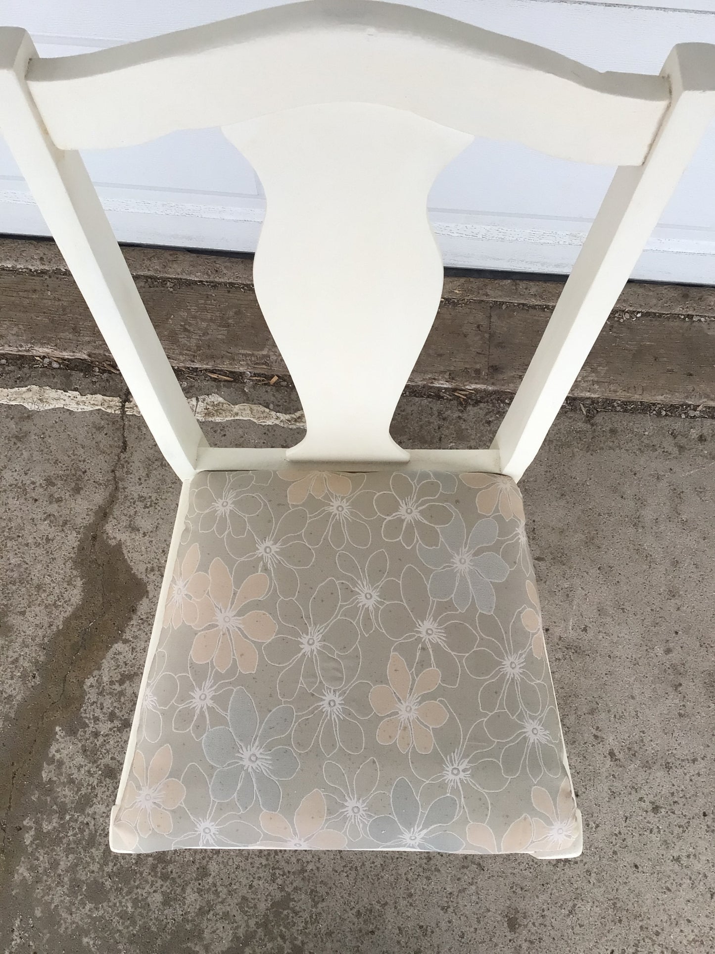 Cream Chair with Floral Seat