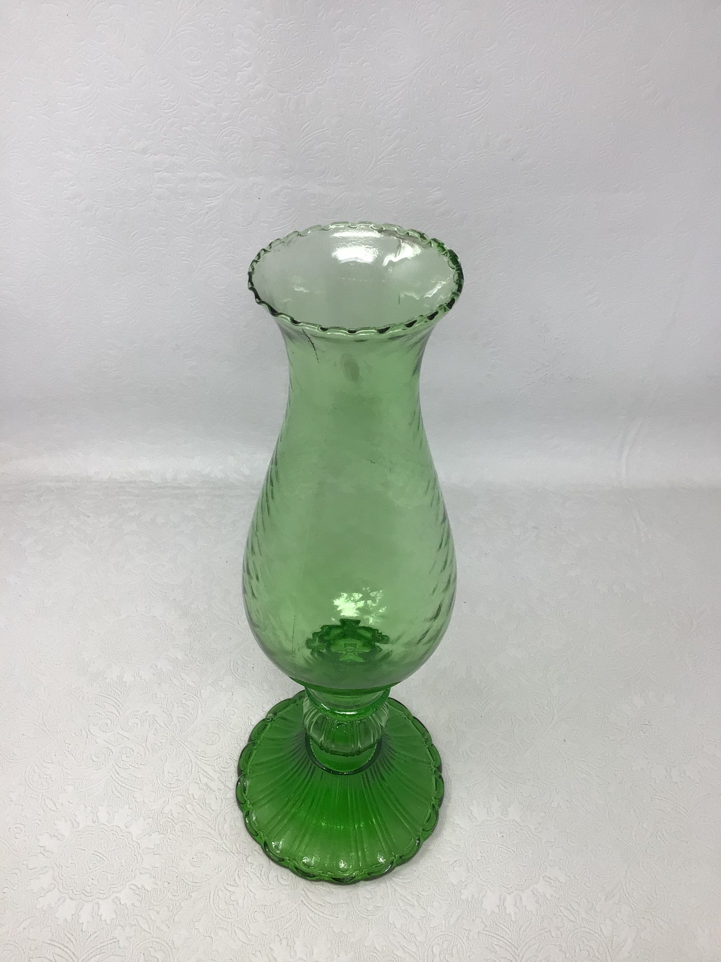 Vintage Mid-Century Italian Green Glass Candle Holder