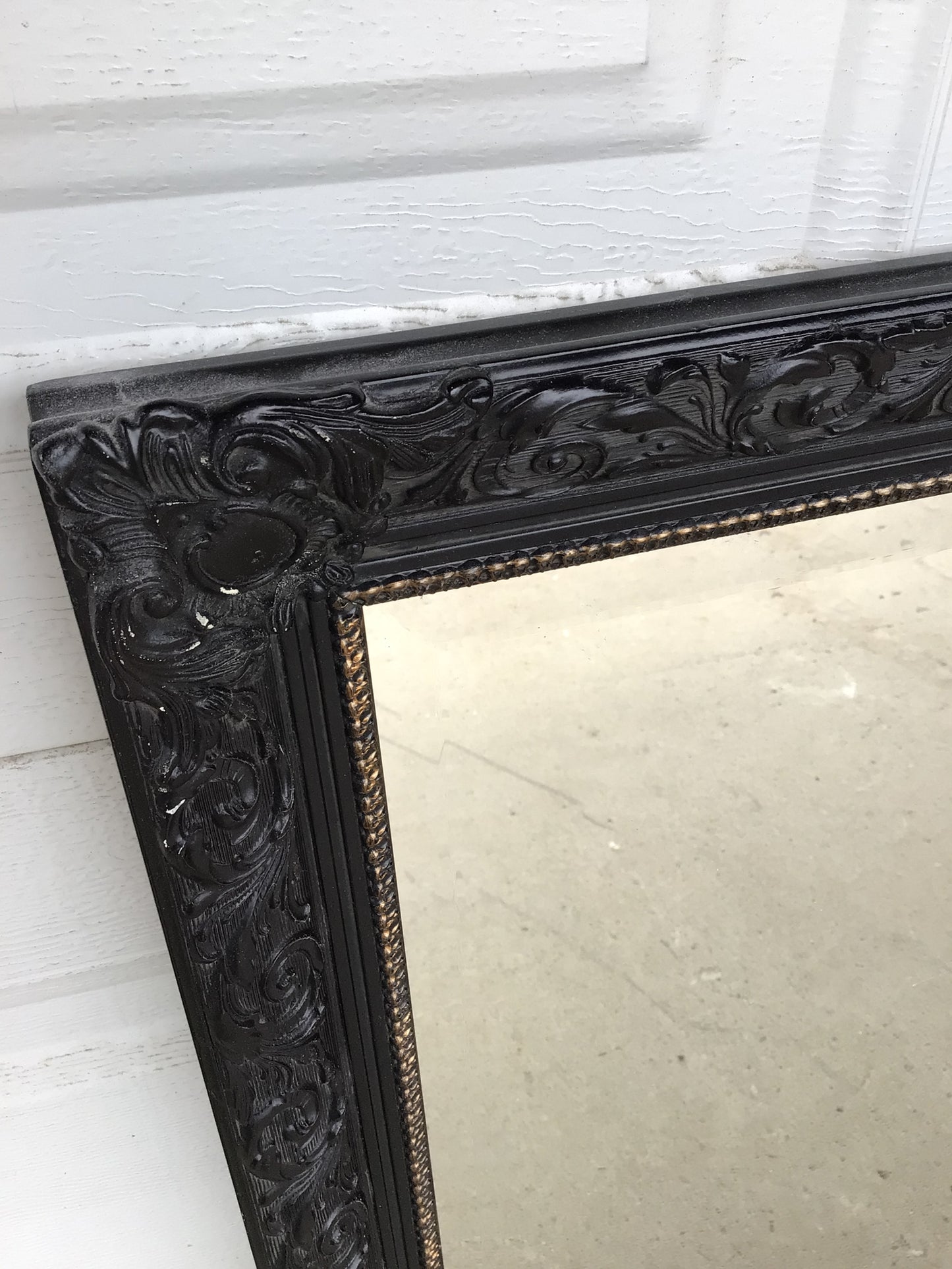 Rectangular Black and Gold Mirror