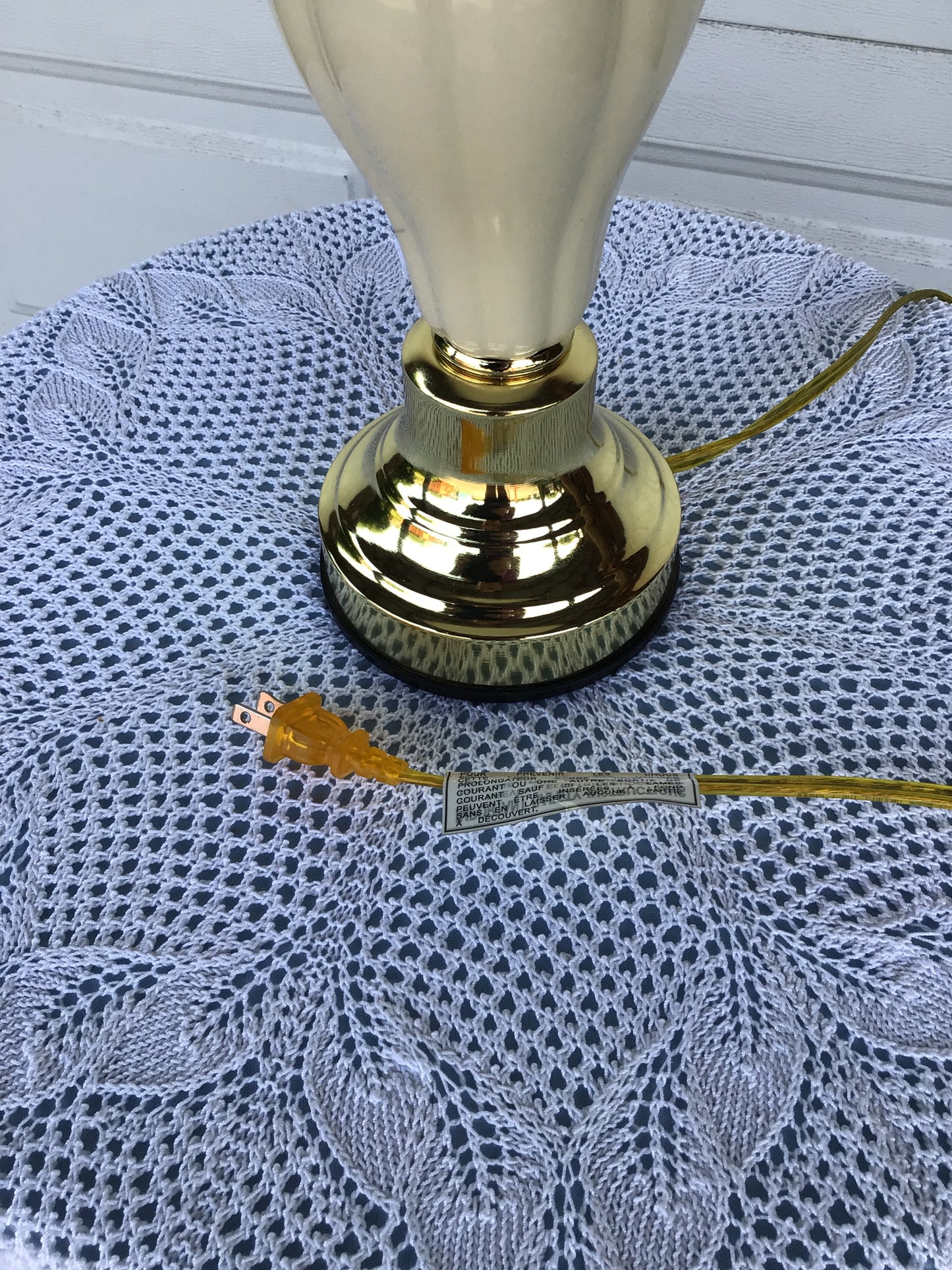Small Gold and White Table Lamp