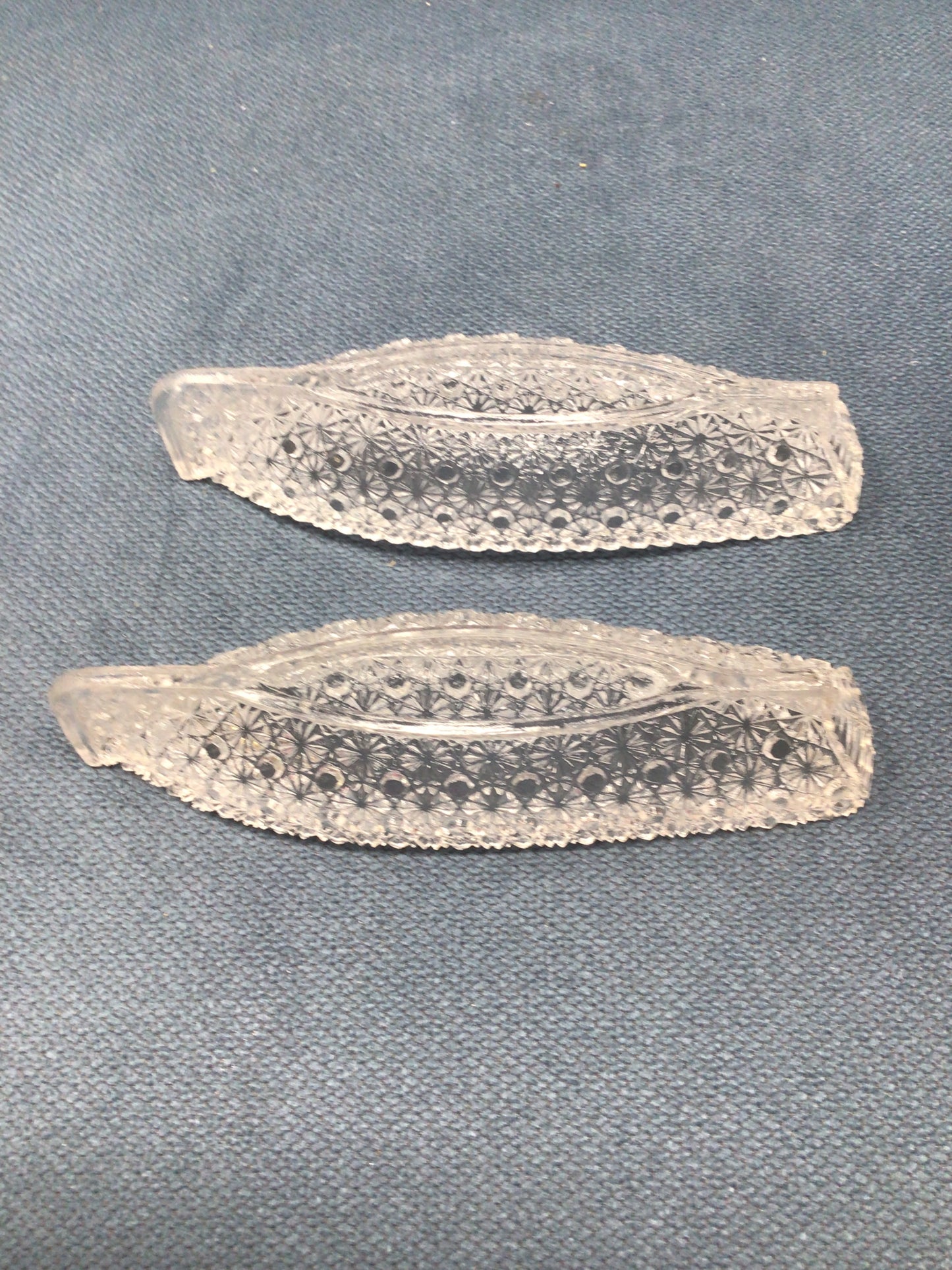Set of 2 Pressed Glass Trays