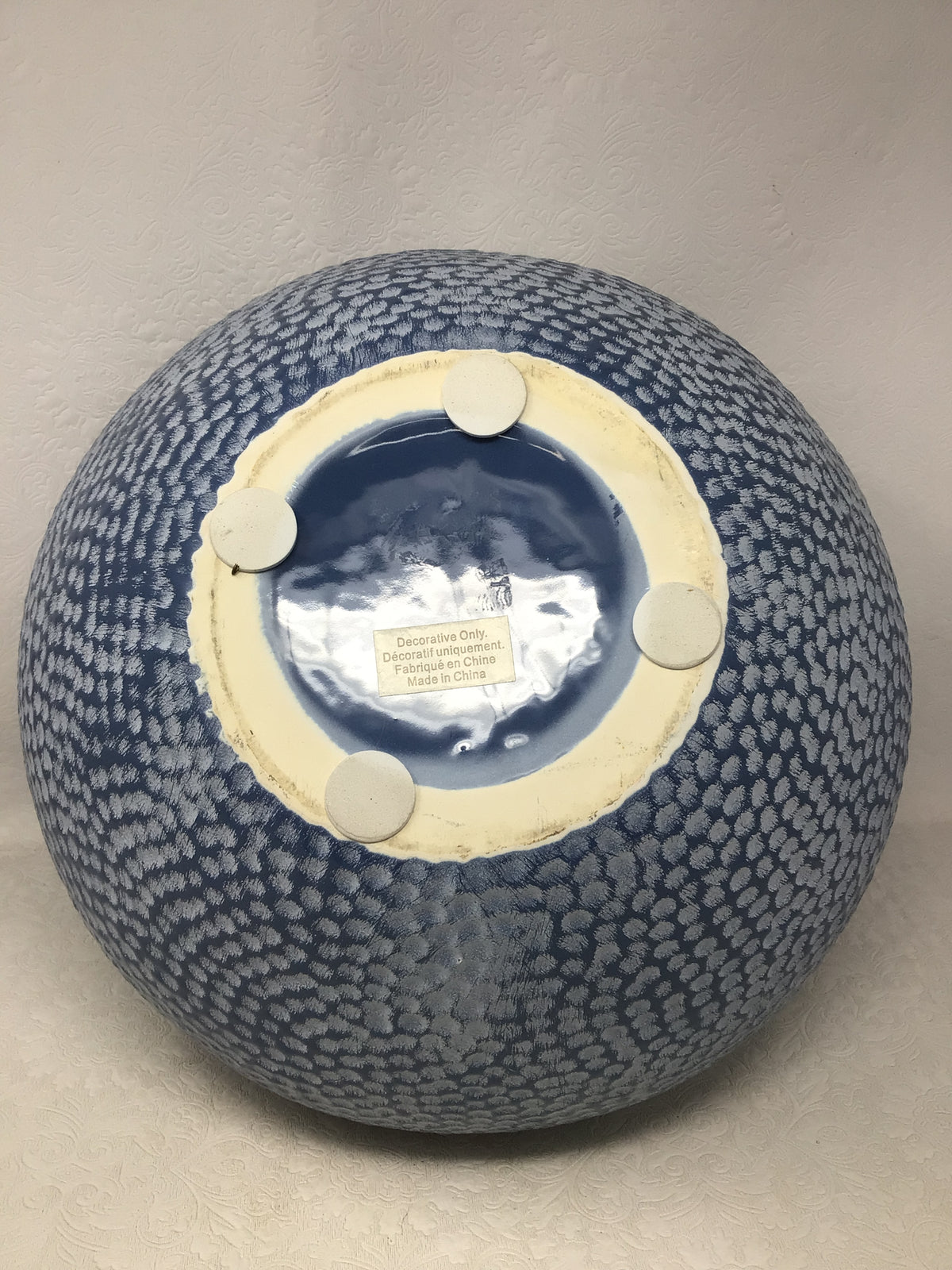 Blue and White Textured Vase